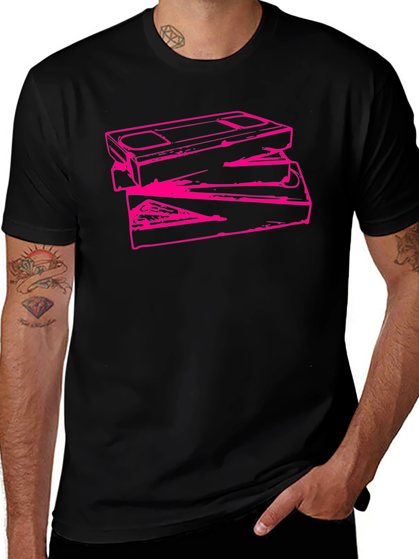 Retro Stacked VHS Tape Graphic Tee