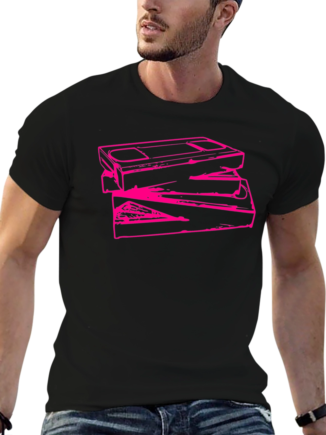 Retro Stacked VHS Tape Graphic Tee