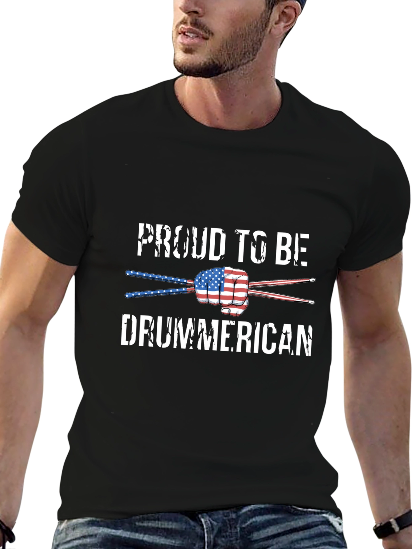 Proud Drummerican USA Flag T-Shirt