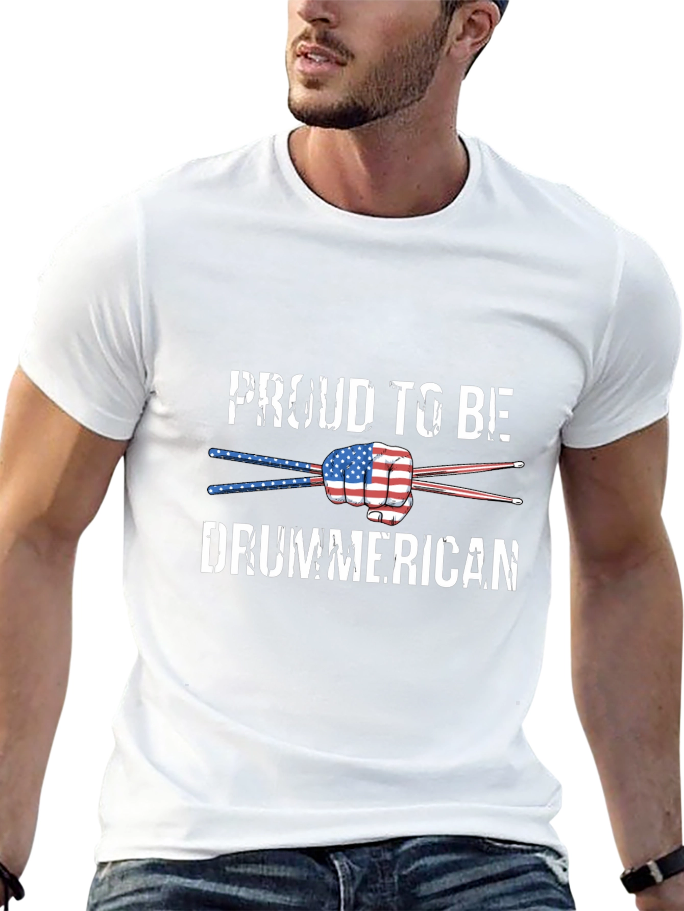 Proud Drummerican USA Flag T-Shirt