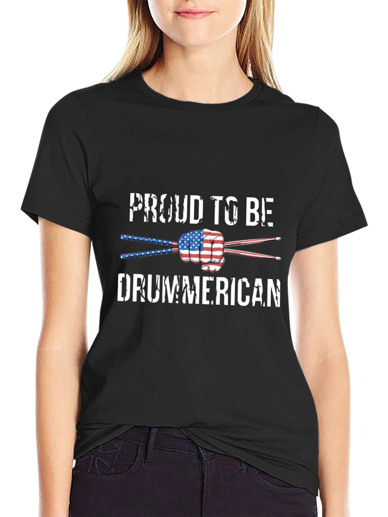 Proud Drummerican USA Flag T-Shirt