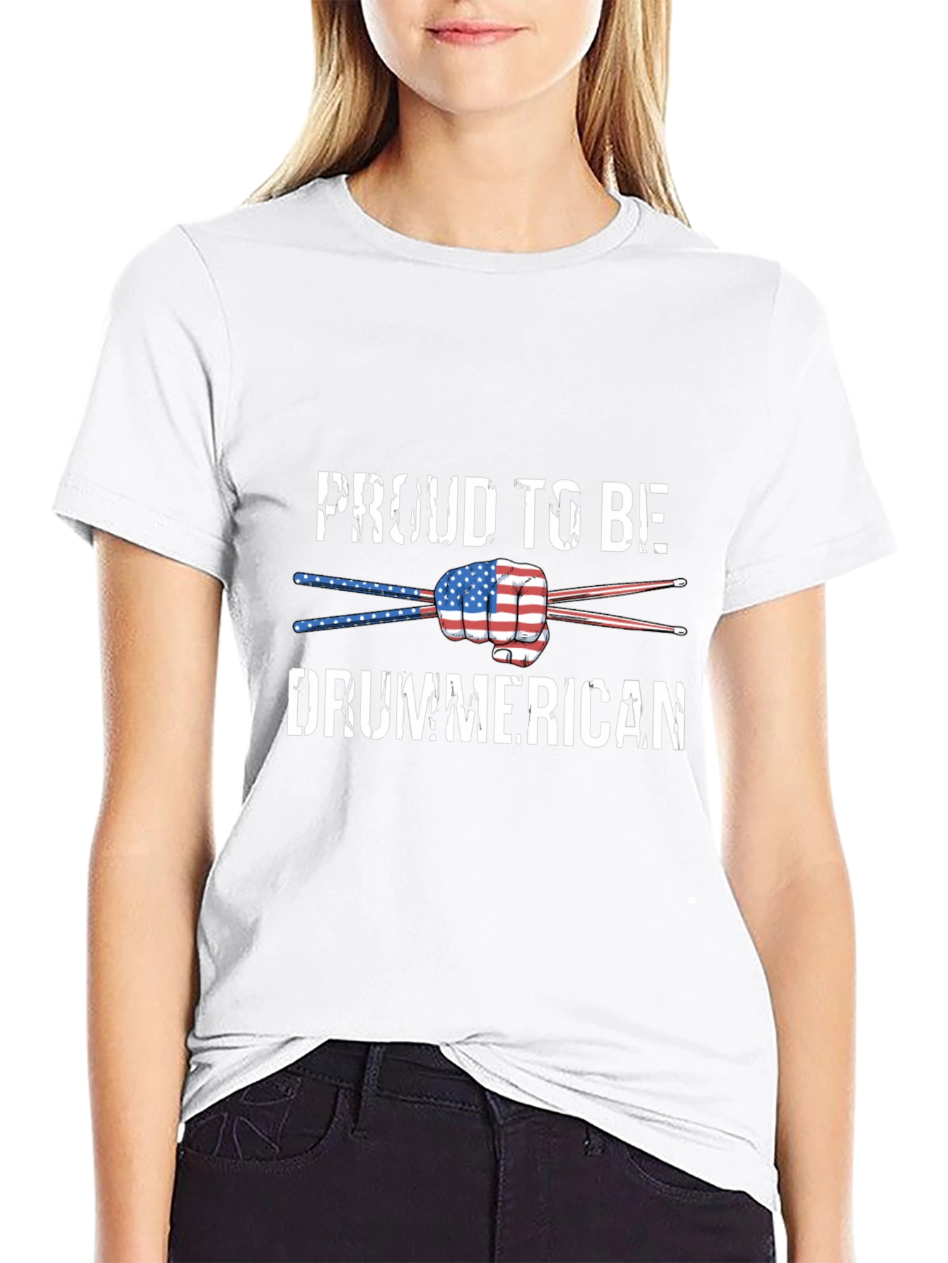 Proud Drummerican USA Flag T-Shirt