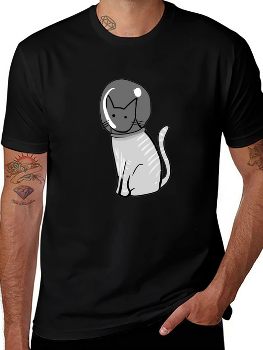 Astronaut Cat Graphic Tee - Cool Space Kitten T-Shirt