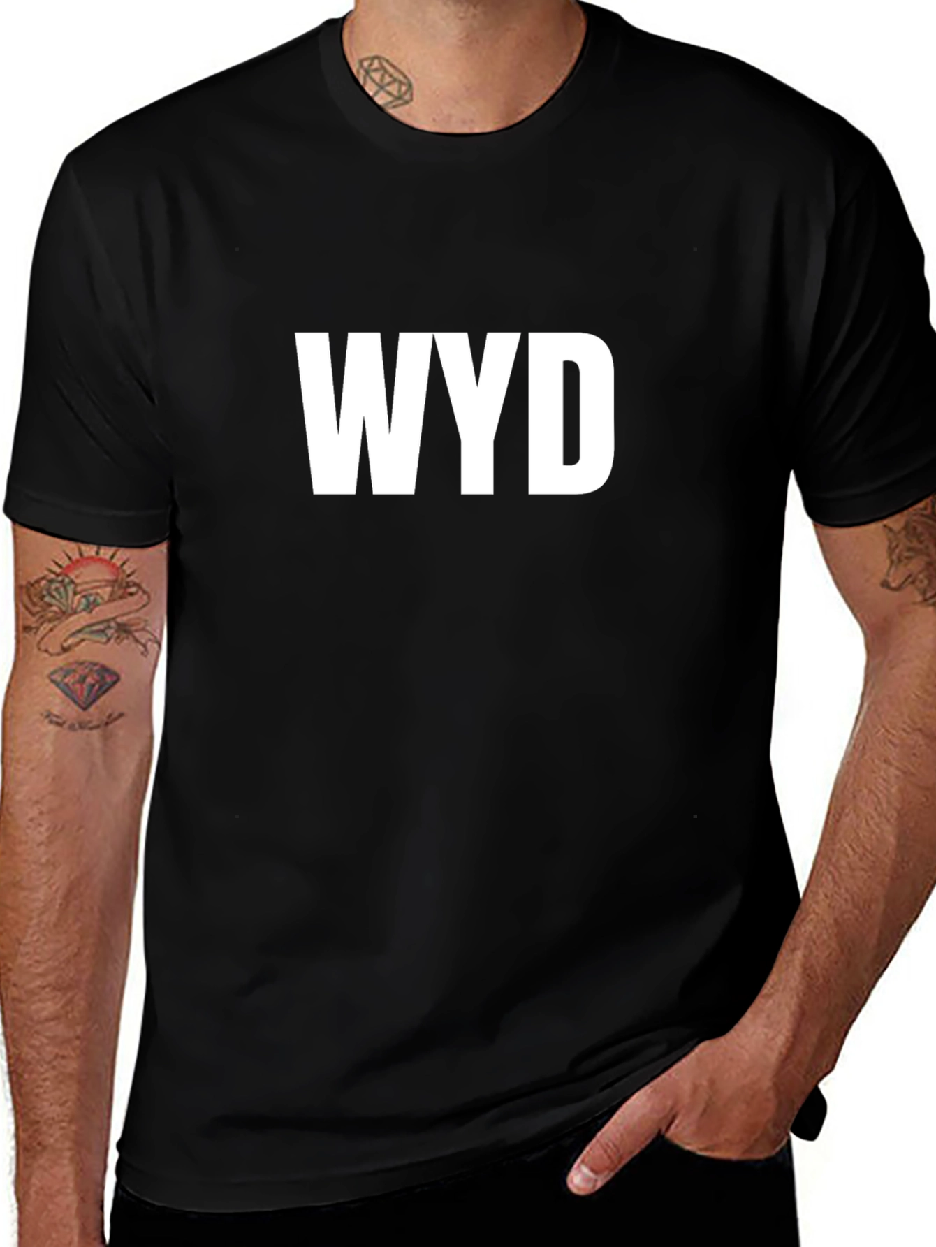 WYD Graphic T-Shirt - Black Crew Neck Tee