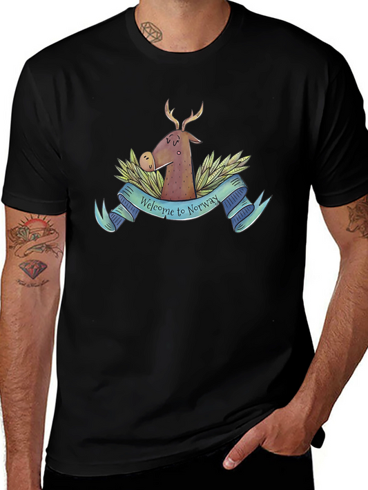 Welcome to Norway T-Shirt Deer Nature Tee