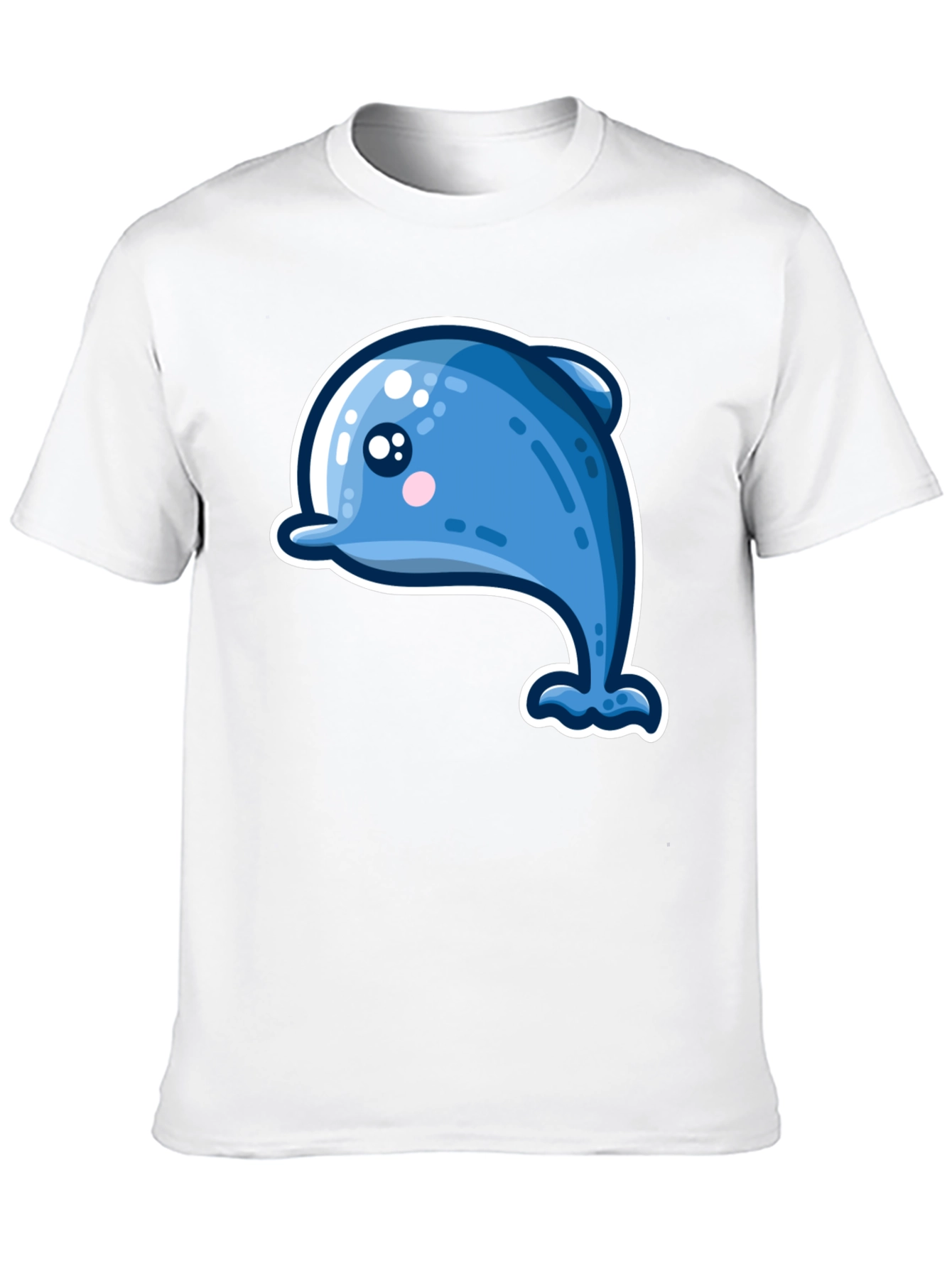 Cute Dolphin Graphic Tee - Black