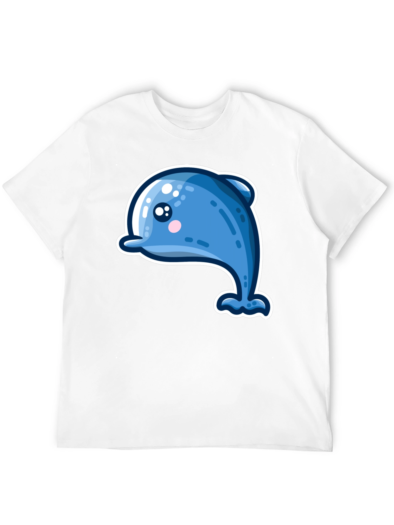 Cute Dolphin Graphic Tee - Black