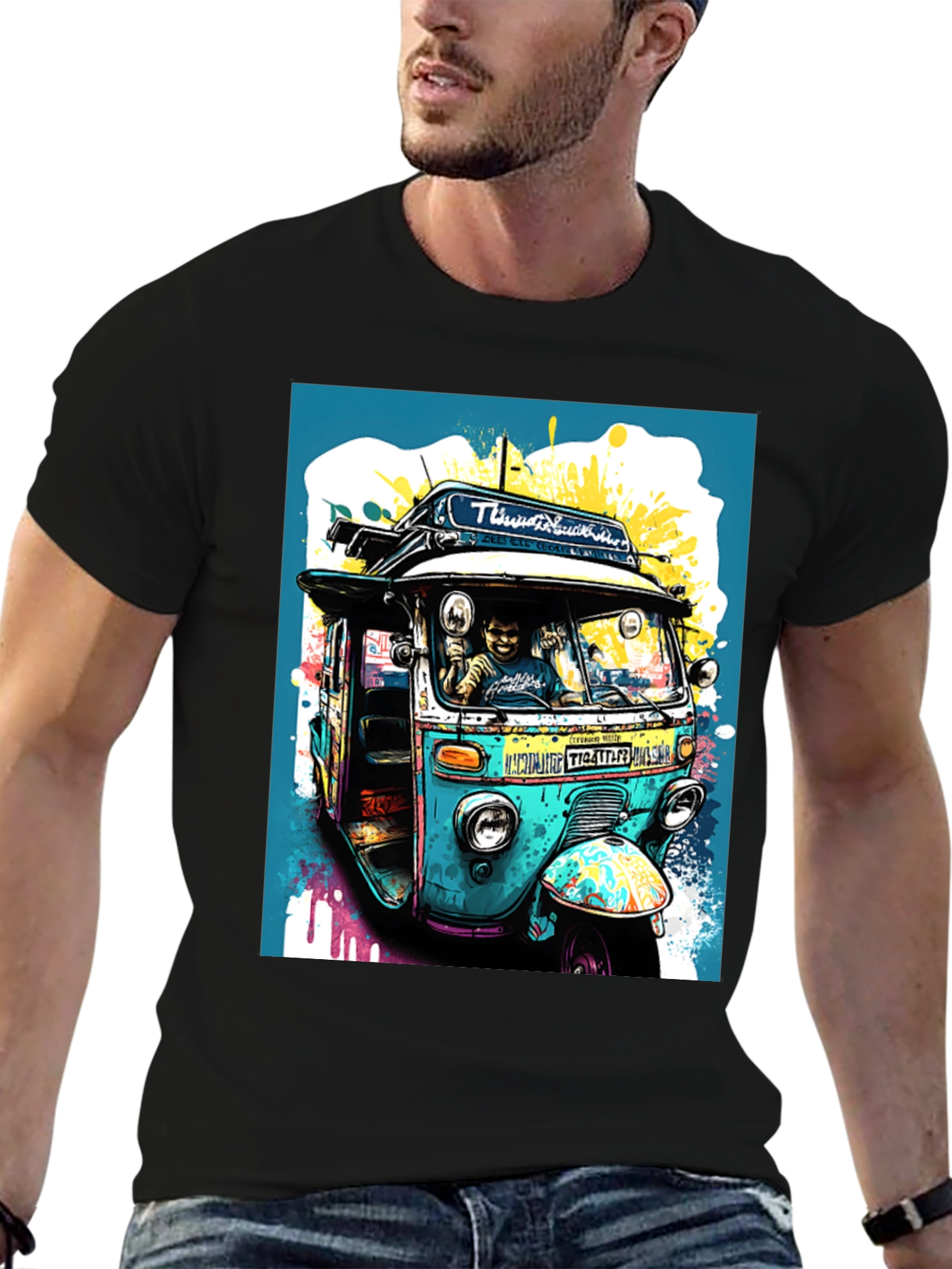 Thailand Tuk-Tuk Graphic Tee - Novelty Design