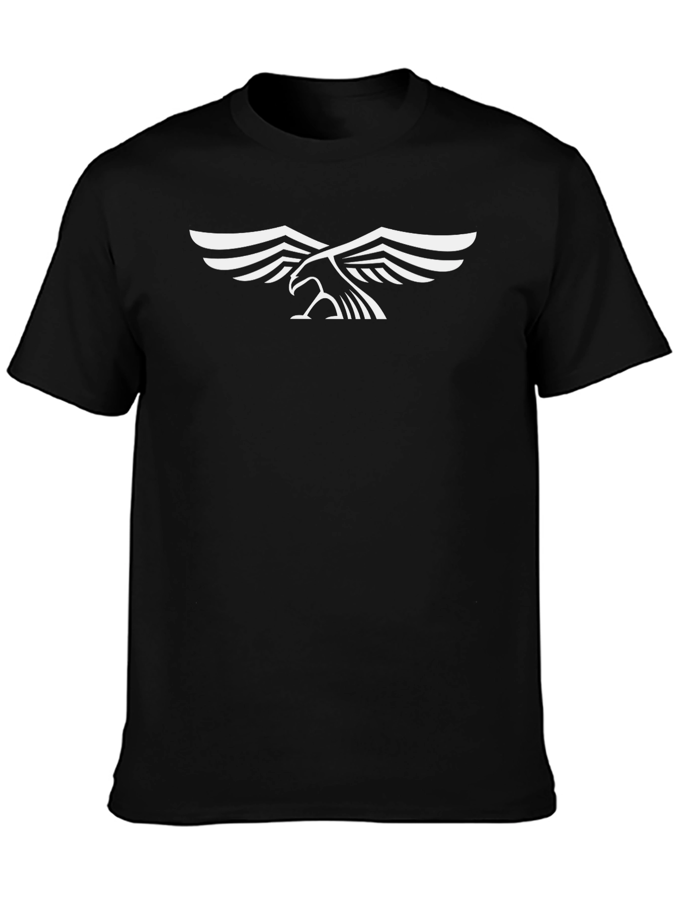 Black T-Shirt with White Eagle Graphic