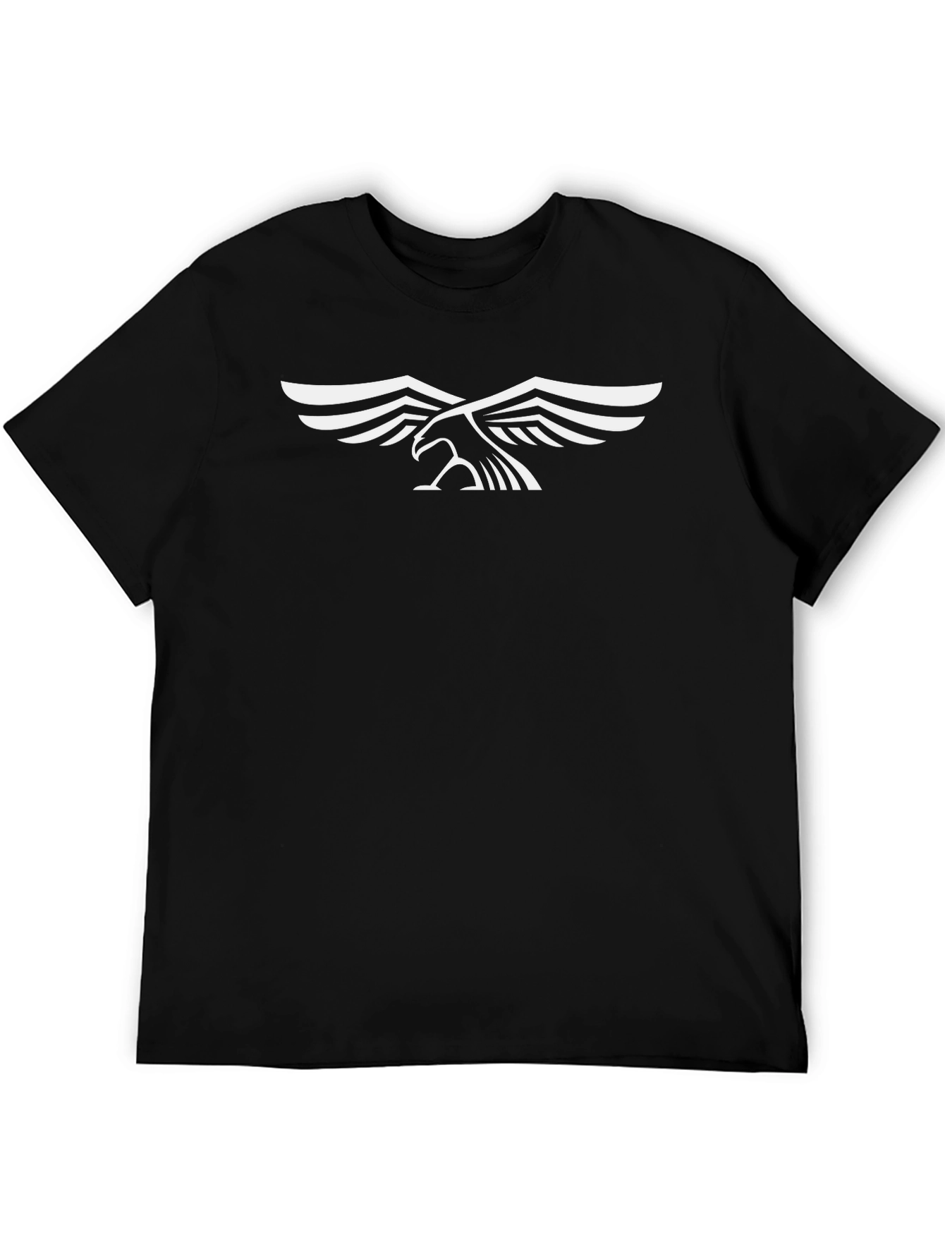 Black T-Shirt with White Eagle Graphic
