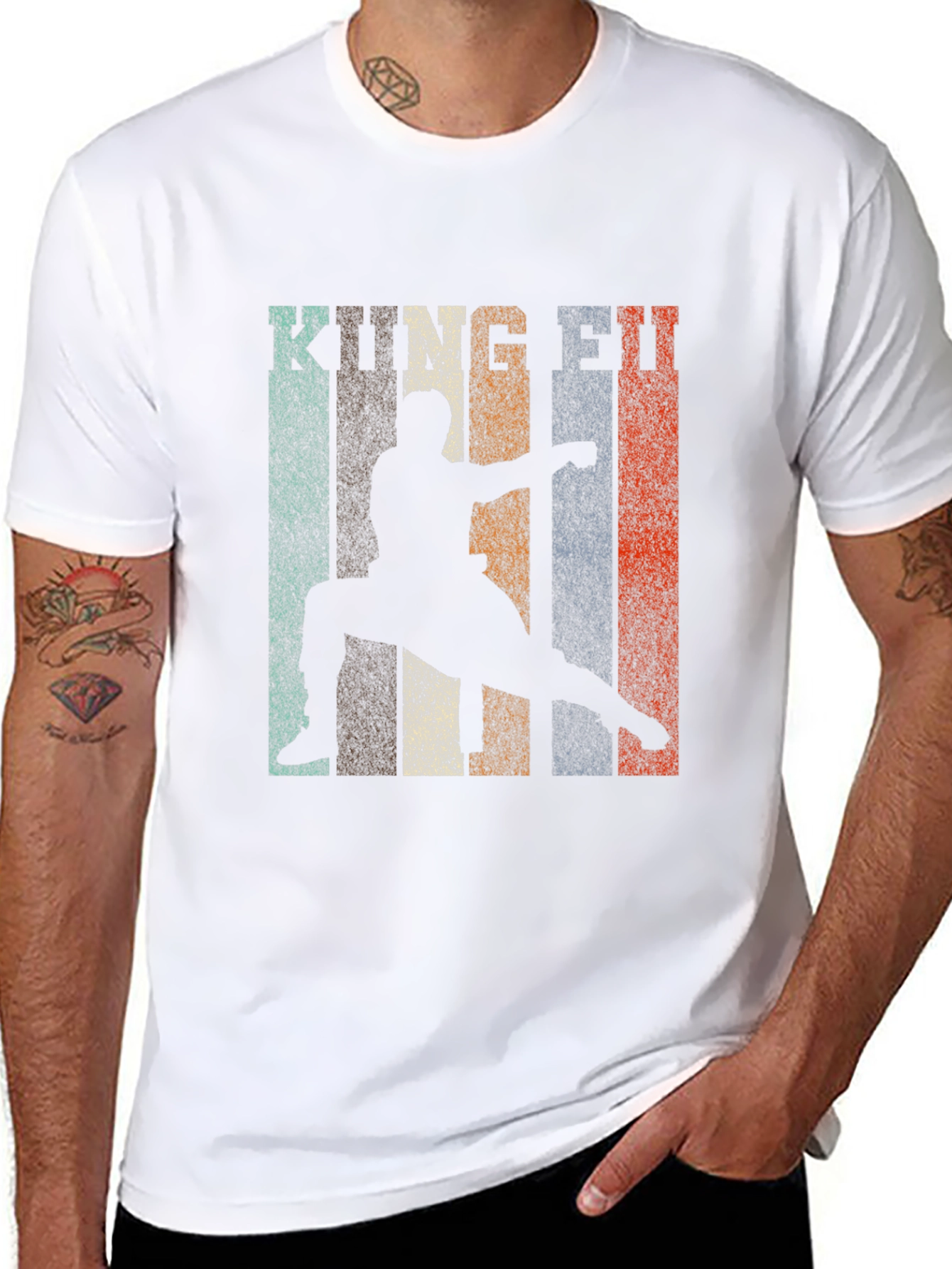Retro Kung Fu Martial Arts Black T-Shirt