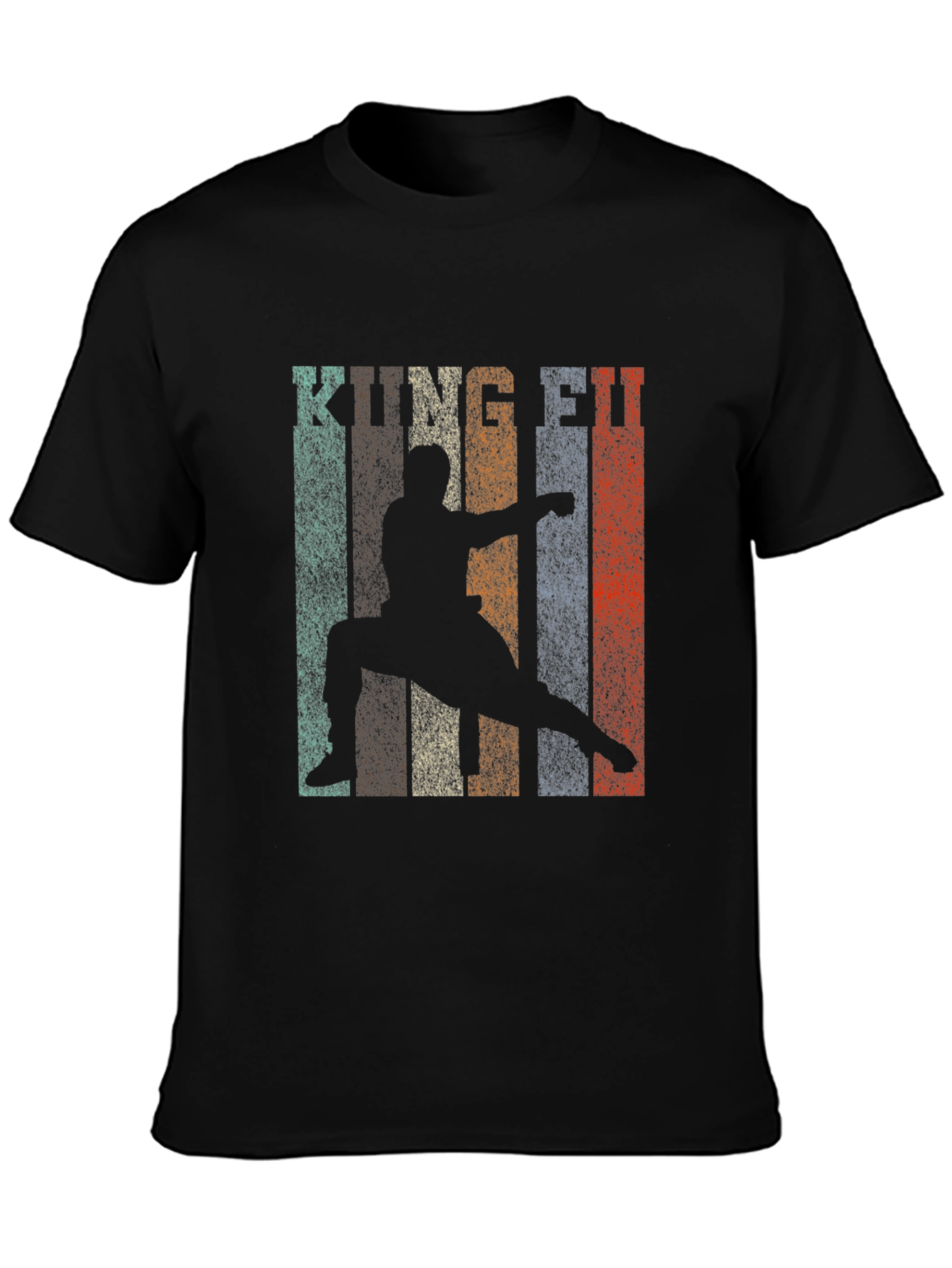 Retro Kung Fu Martial Arts Black T-Shirt