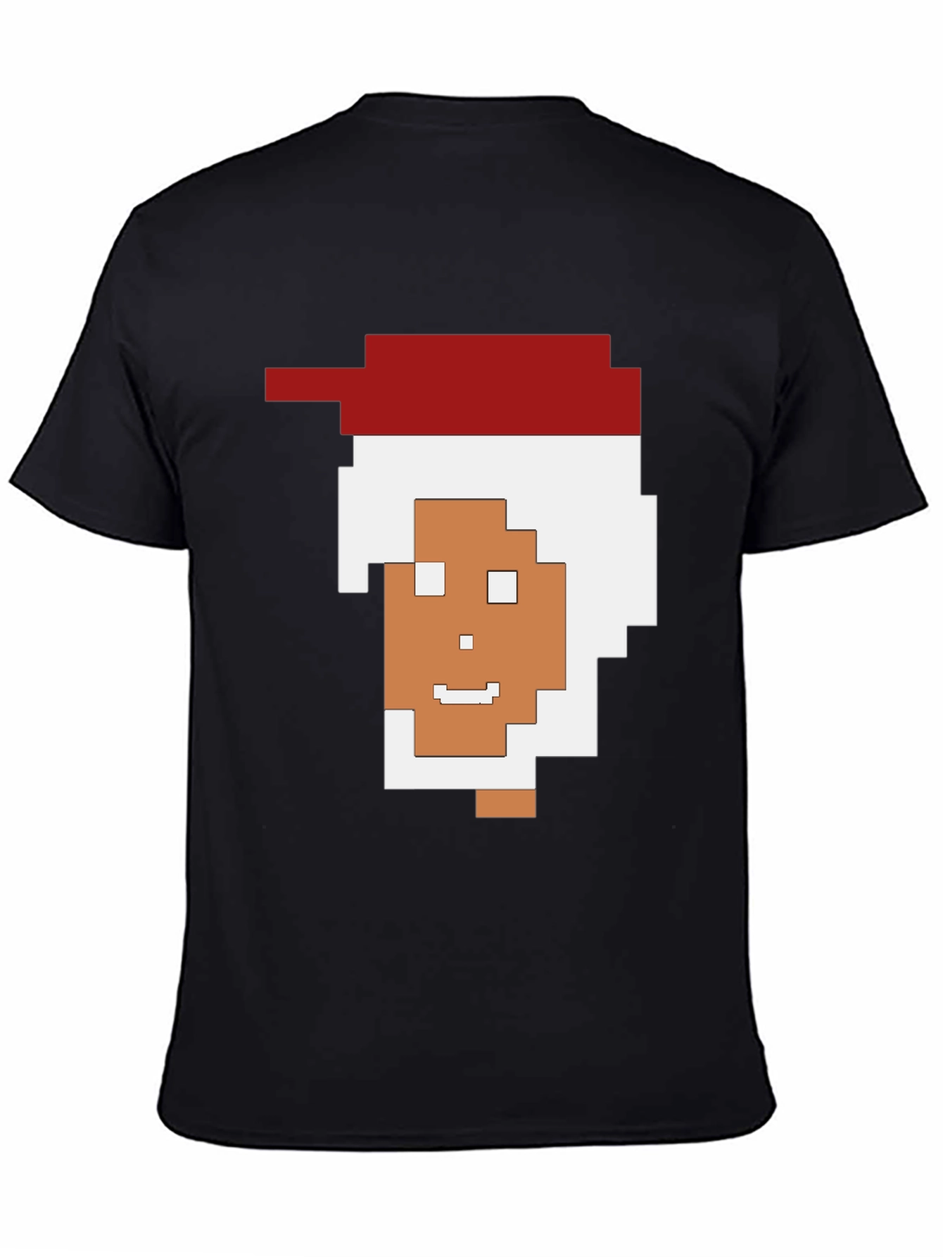 Pixelated Santa Black Tee
