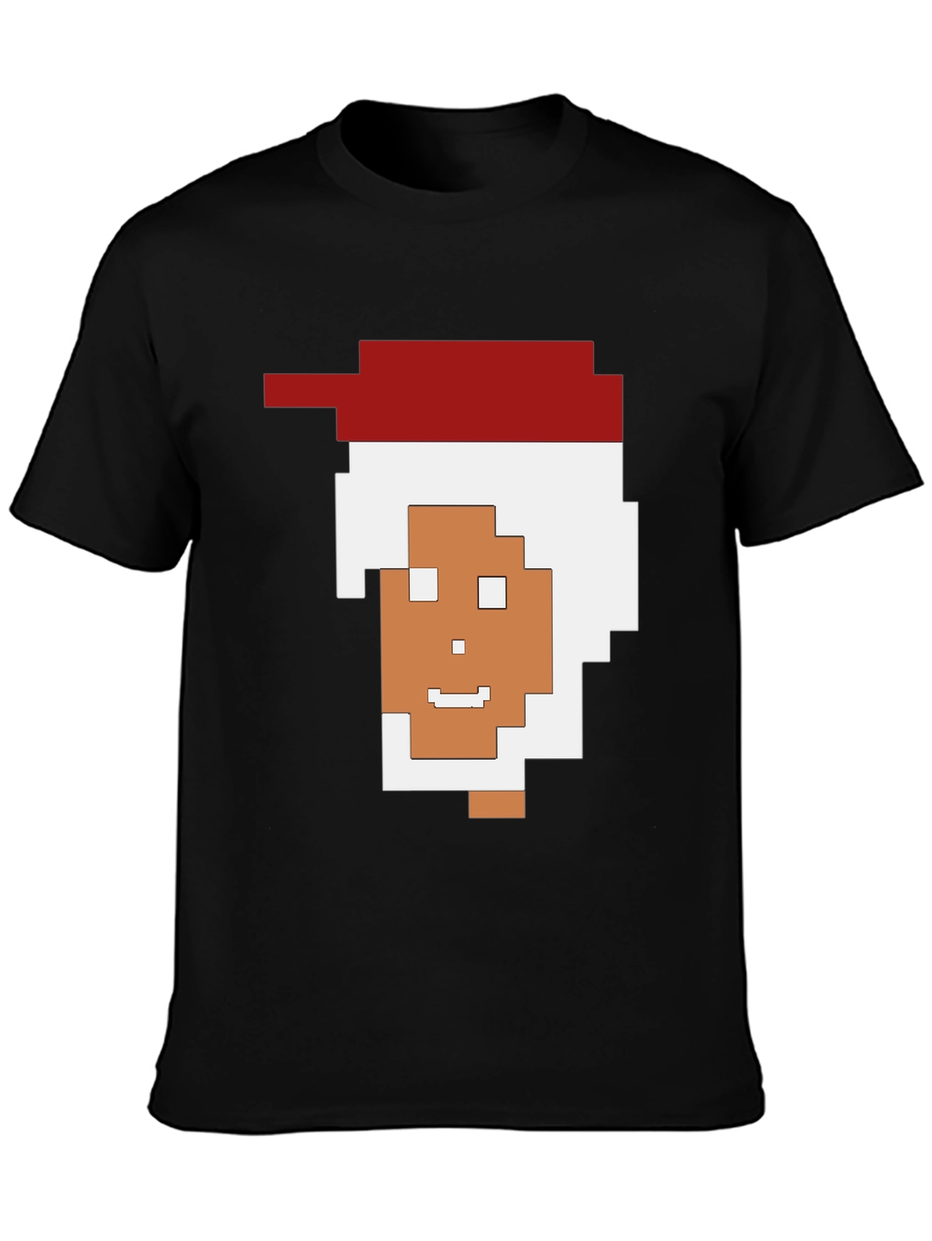 Pixelated Santa Black Tee