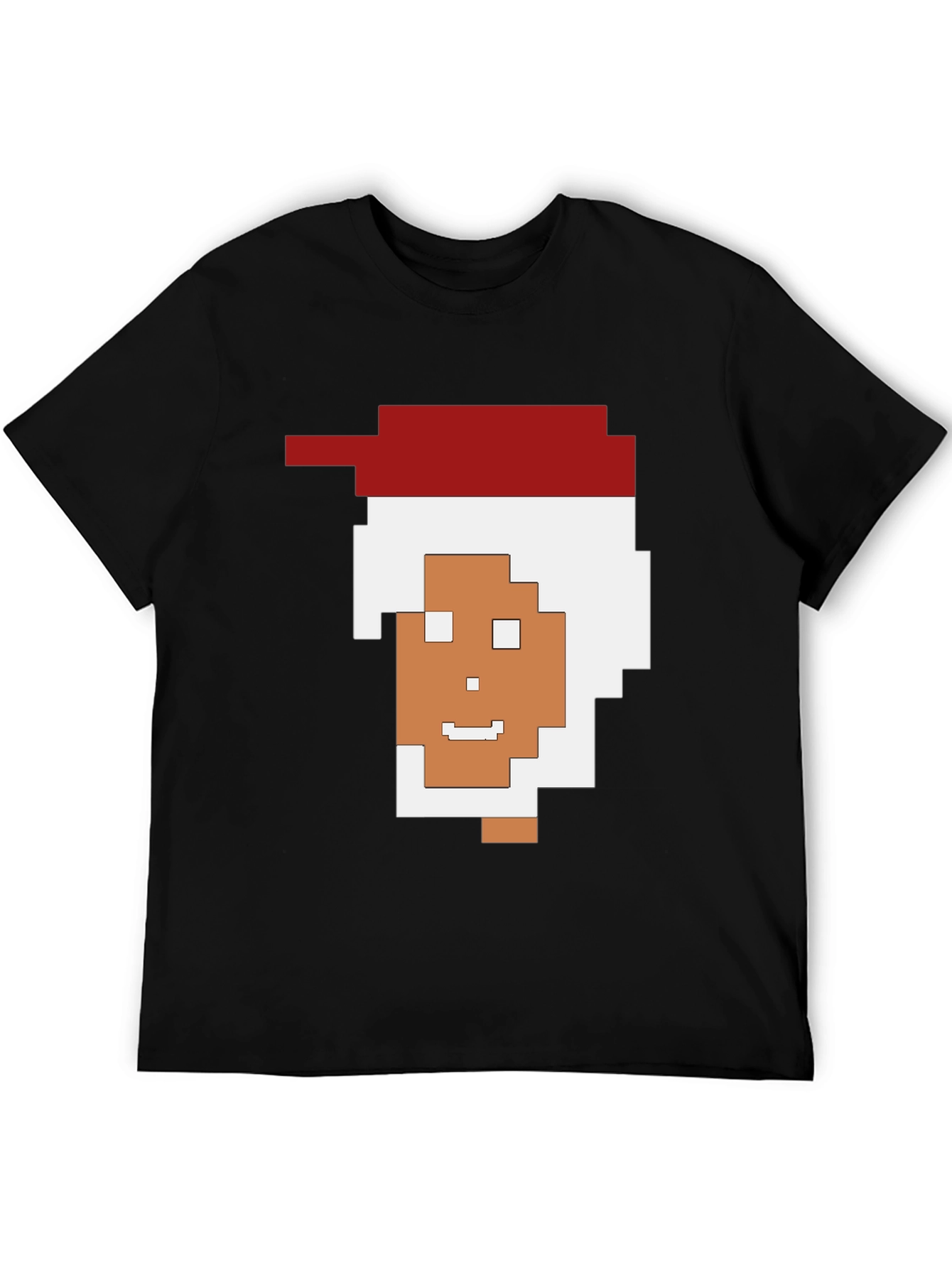 Pixelated Santa Black Tee