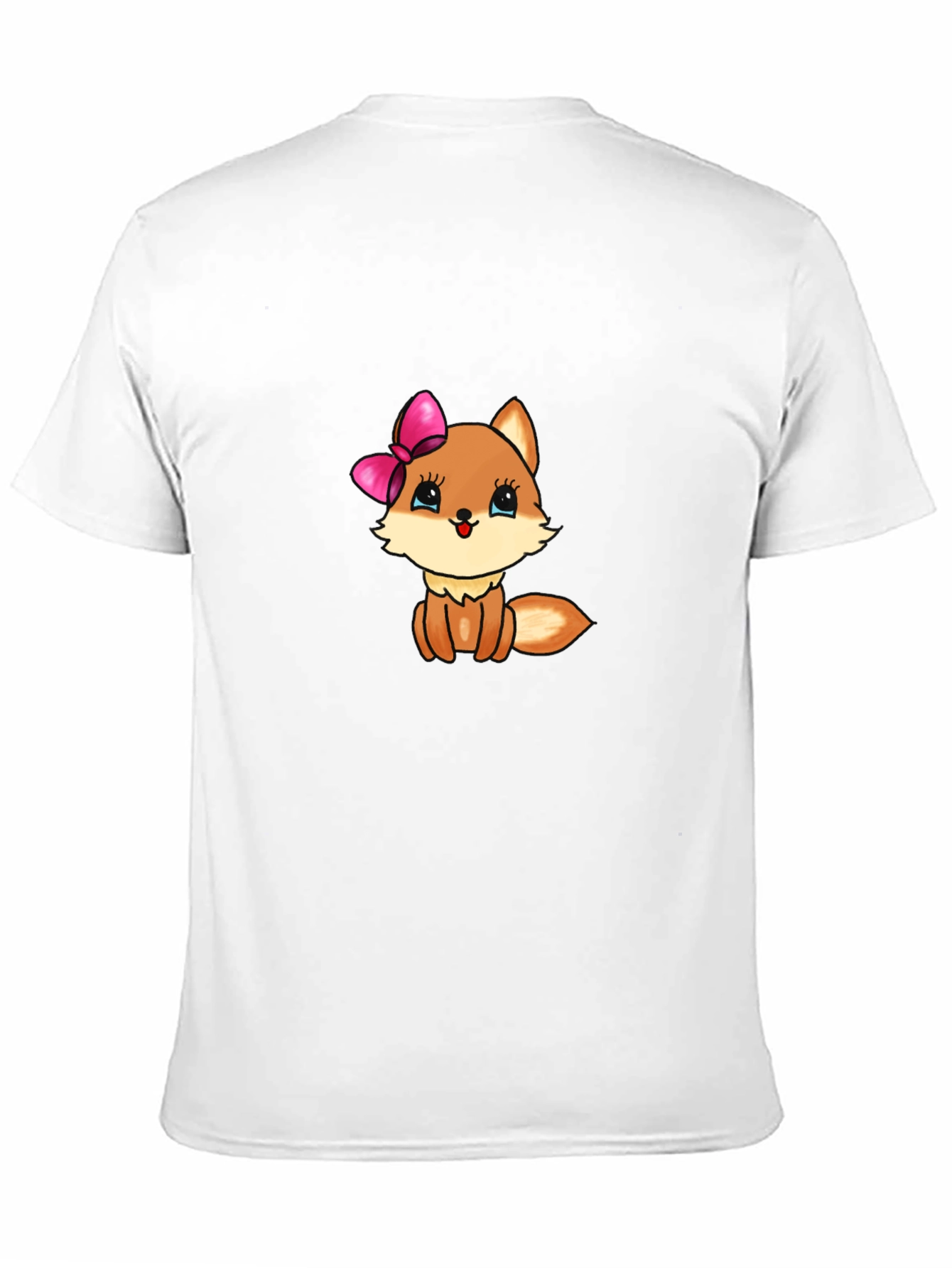 Cute Cartoon Fox Graphic Tee - Black T-Shirt