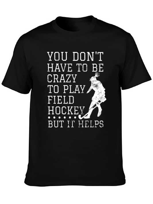 Crazy Field Hockey Black T-Shirt