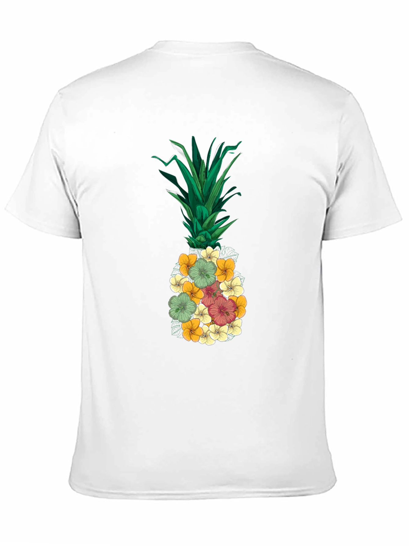 Floral Pineapple Graphic Tee - Tropical Vibe