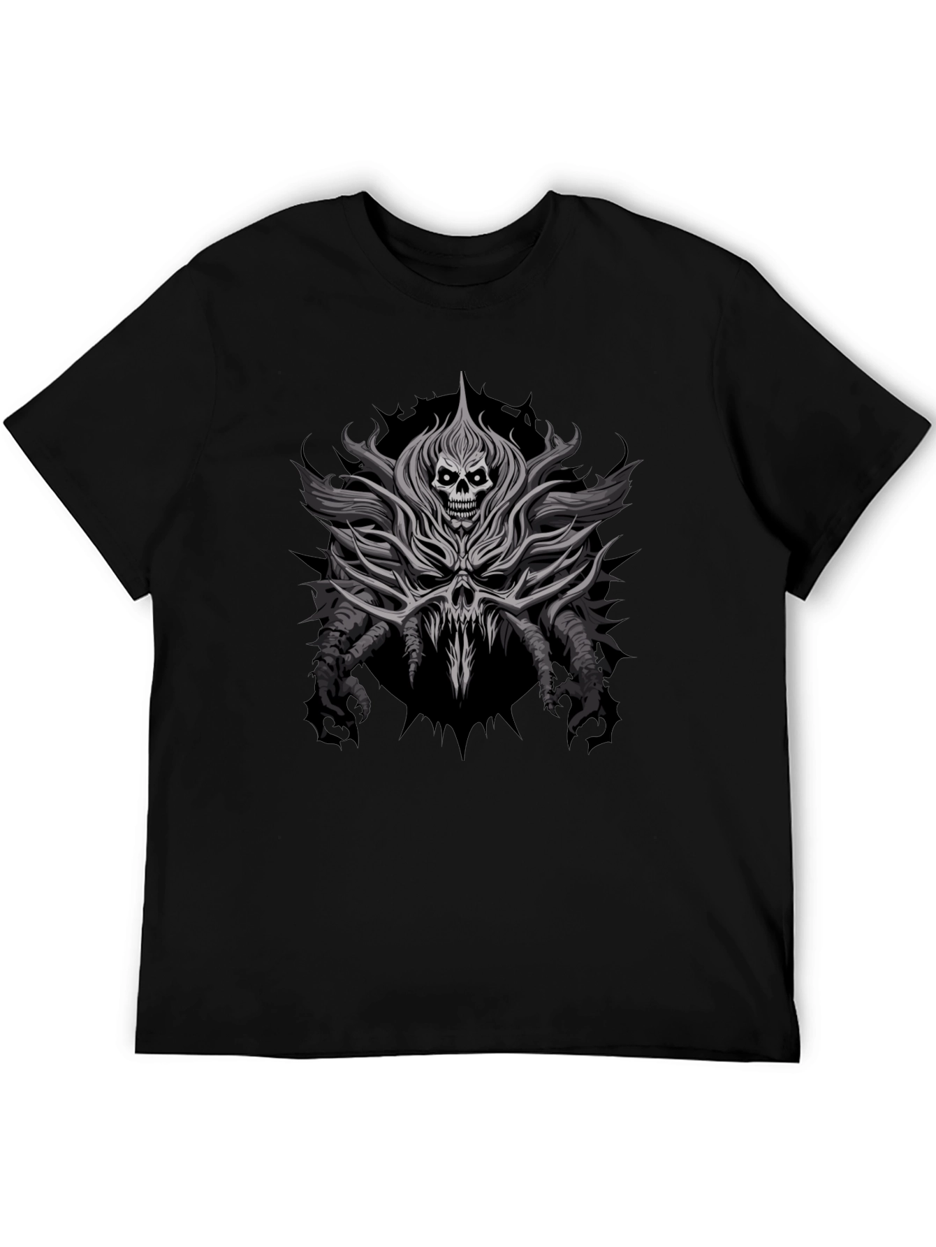 Skull Graphic Print Black T-Shirt