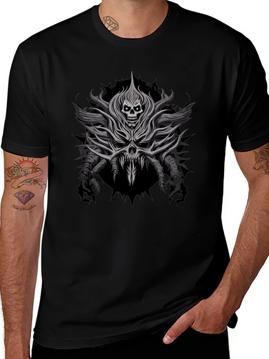 Skull Graphic Print Black T-Shirt