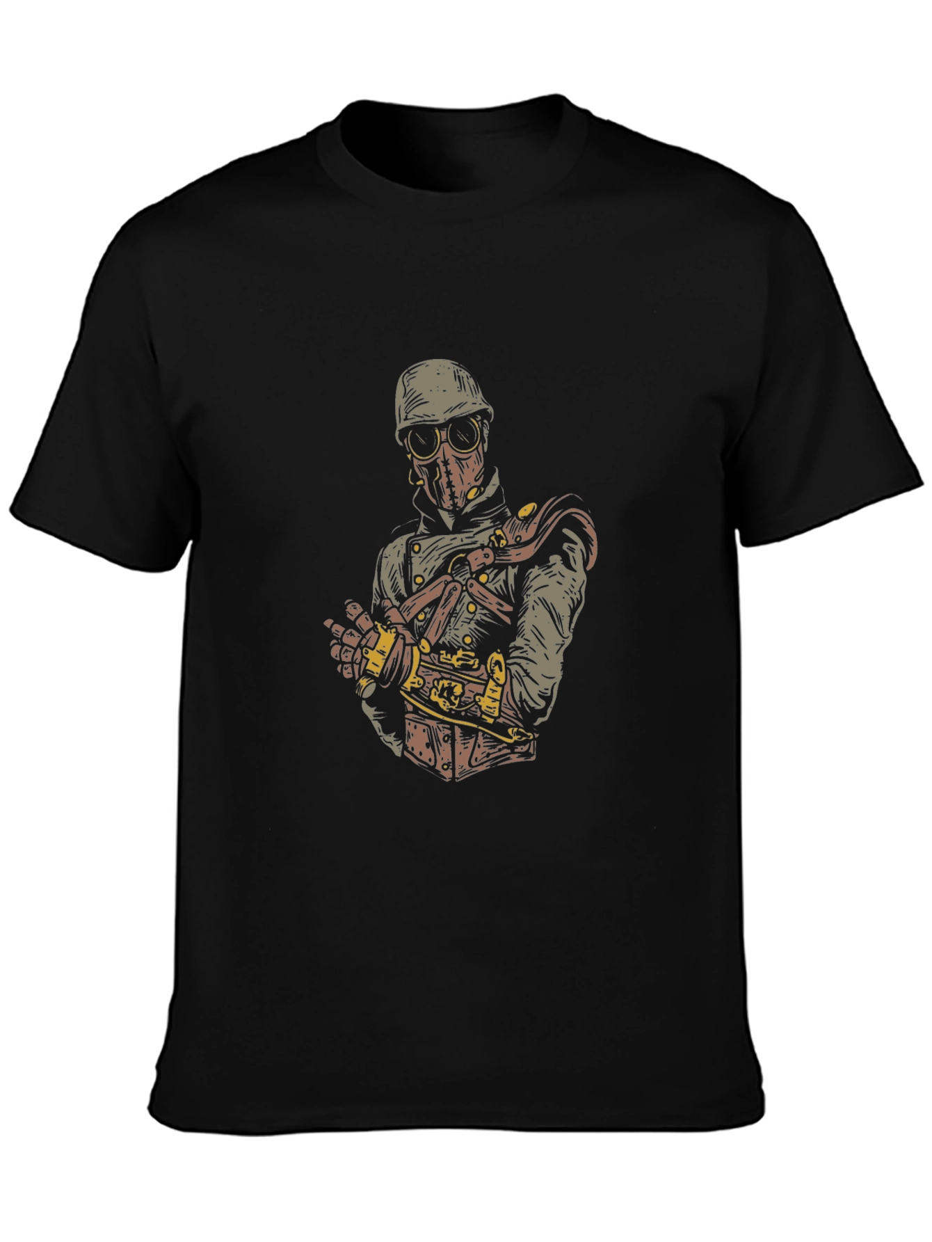 Steampunk Graphic Print Tee - Black