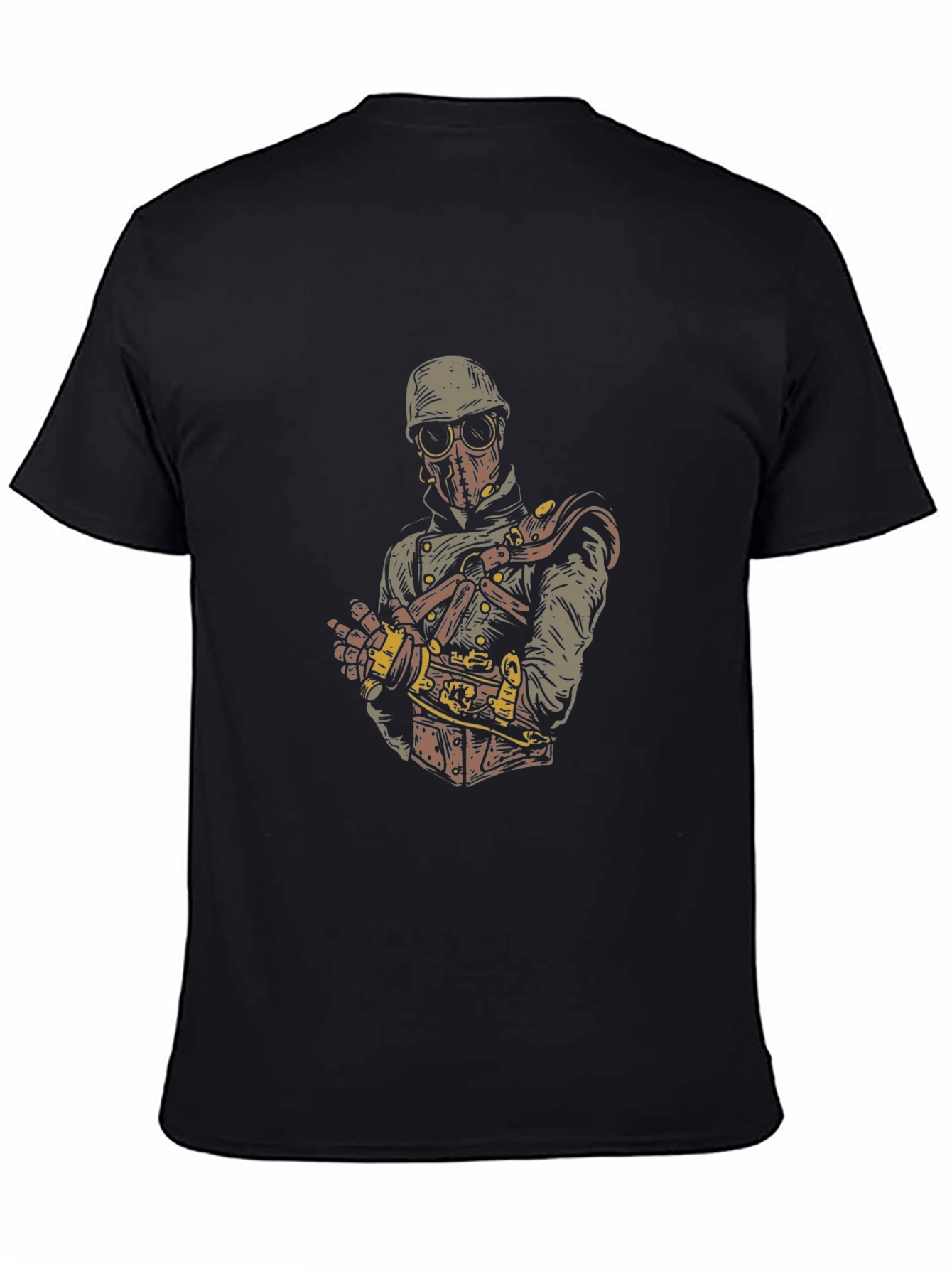 Steampunk Graphic Print Tee - Black