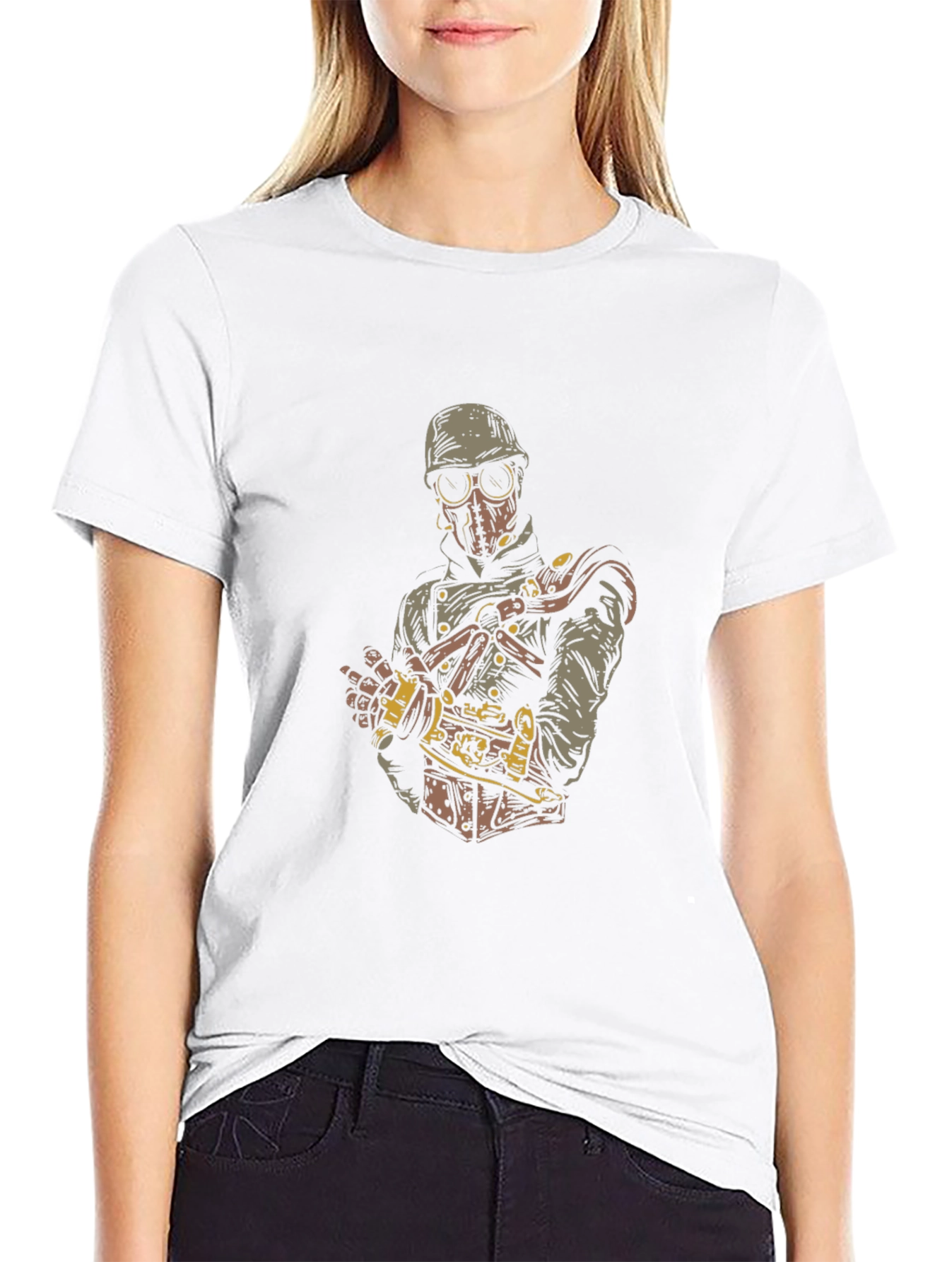 Steampunk Graphic Print Tee - Black