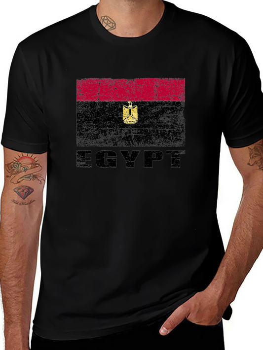 Egypt Flag Graphic T-Shirt - Distressed Design