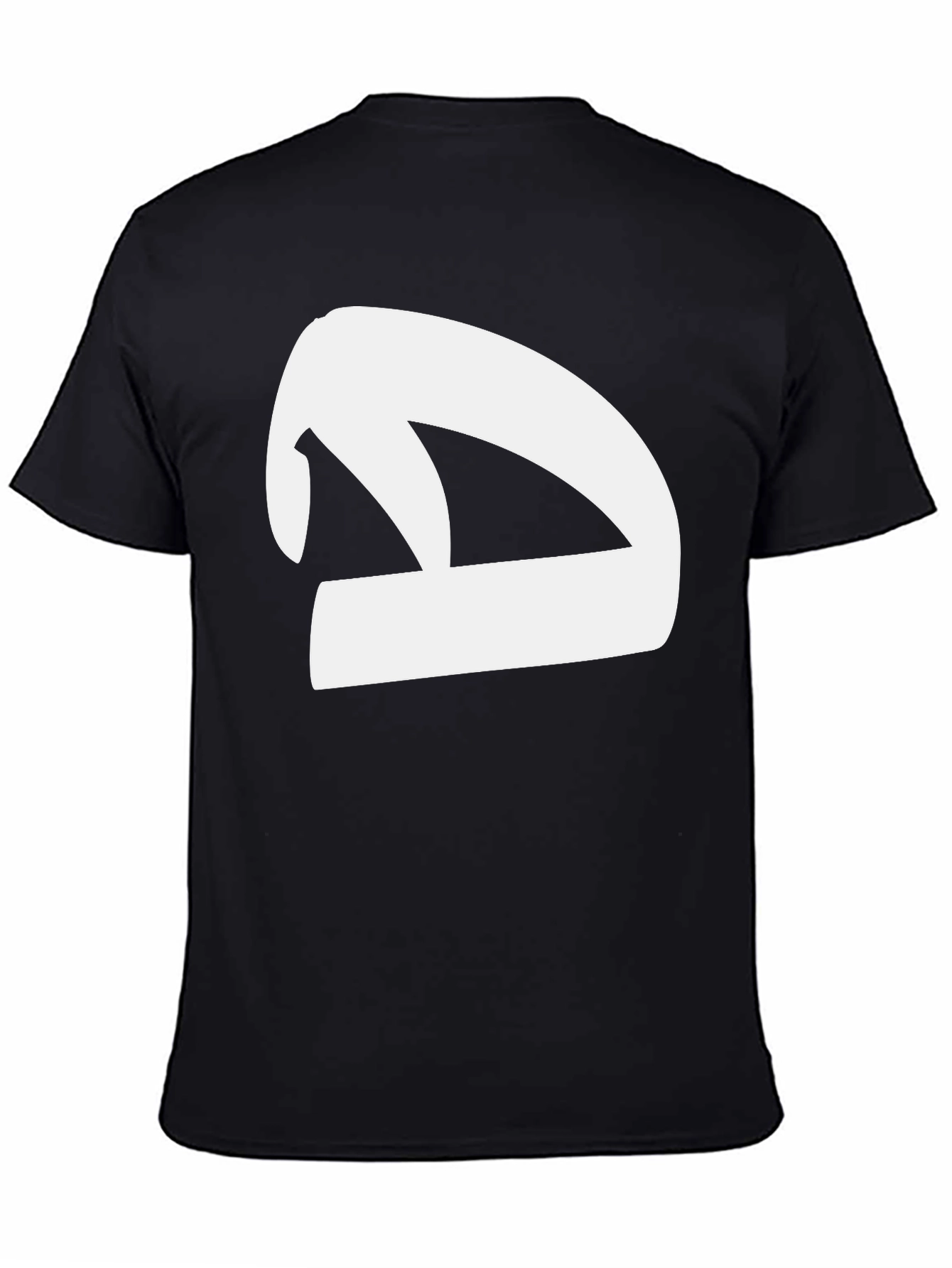 Black T-Shirt with White Abstract Symbol Graphic