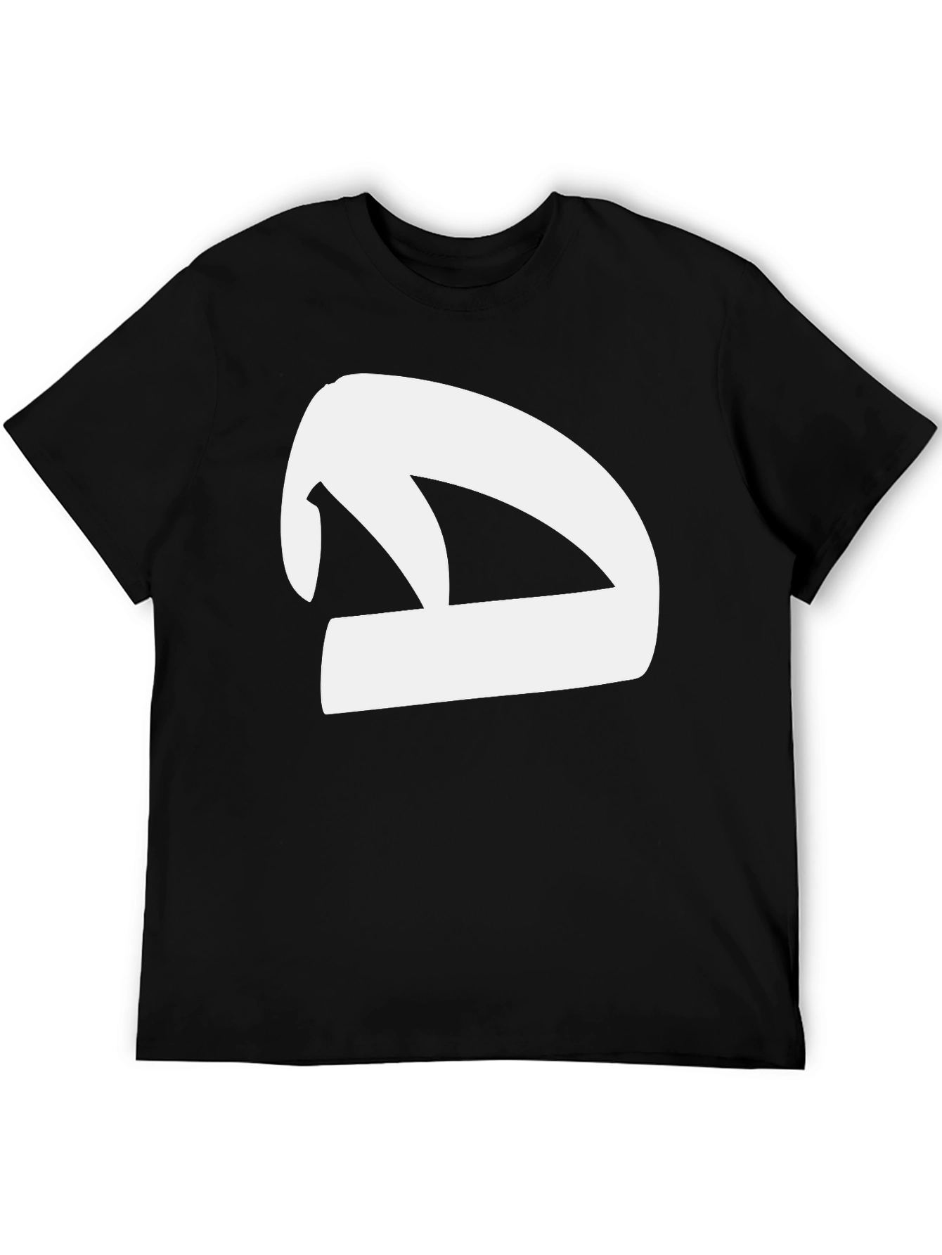Black T-Shirt with White Abstract Symbol Graphic