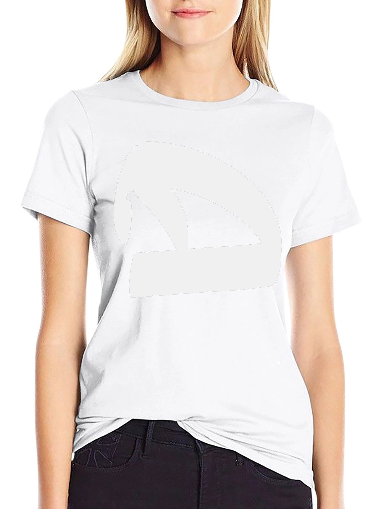 Black T-Shirt with White Abstract Symbol Graphic