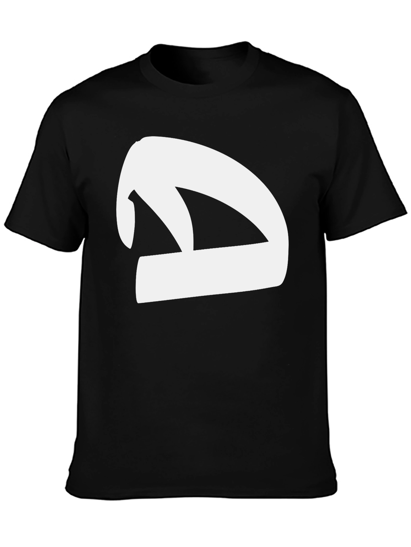 Black T-Shirt with White Abstract Symbol Graphic