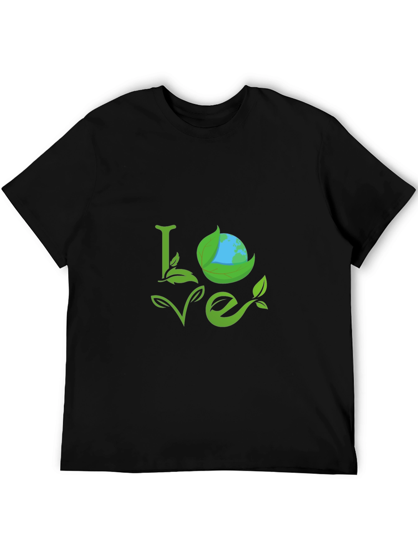 Eco Love Black T-Shirt - Earth Day Apparel