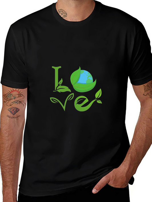 Eco Love Black T-Shirt - Earth Day Apparel