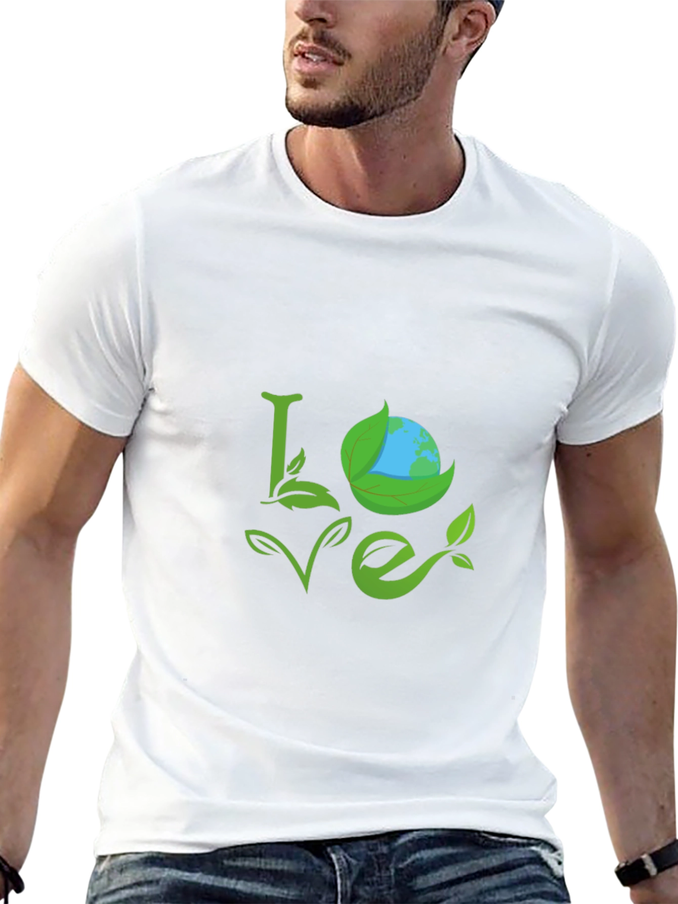 Eco Love Black T-Shirt - Earth Day Apparel
