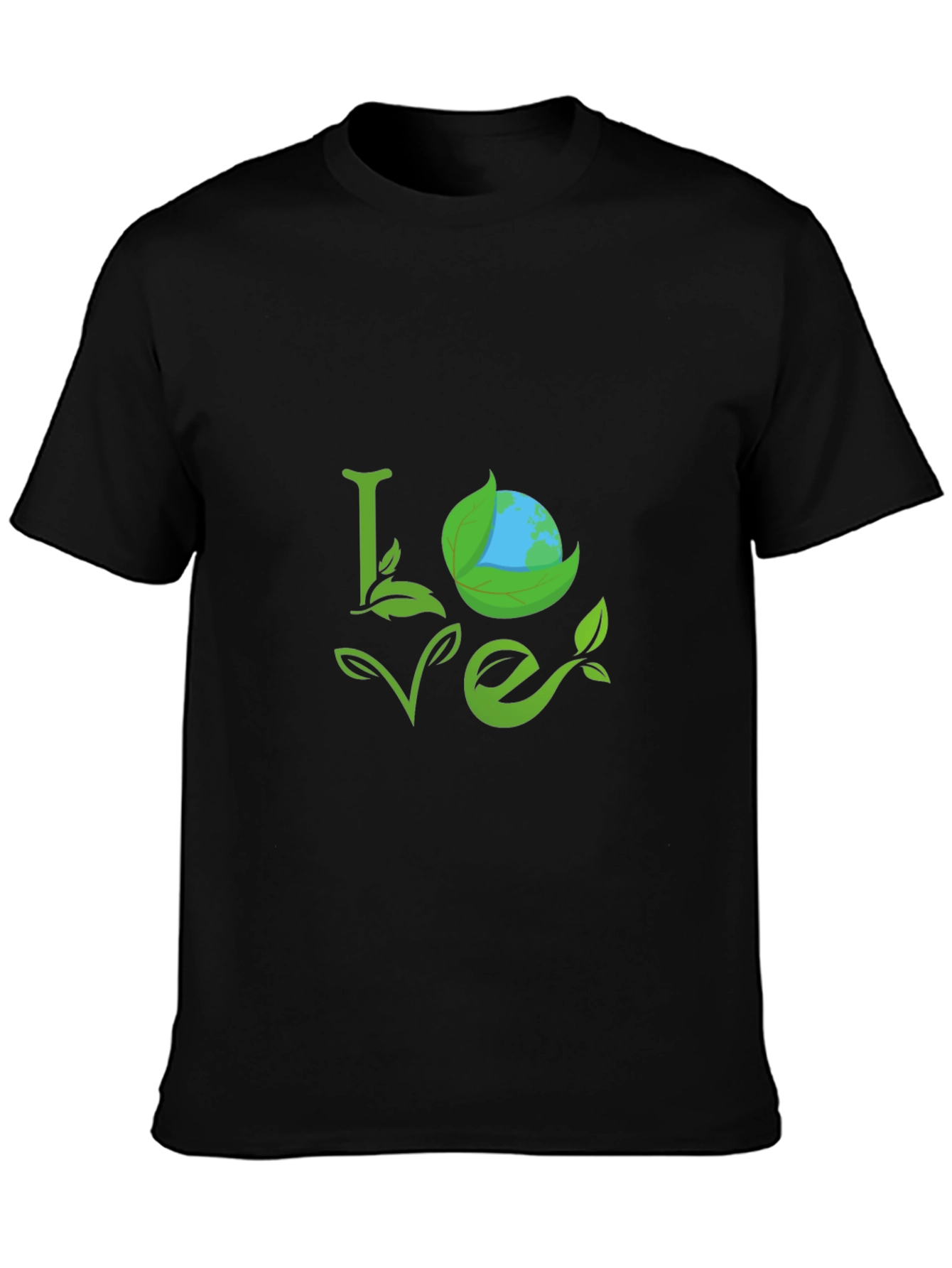 Eco Love Black T-Shirt - Earth Day Apparel