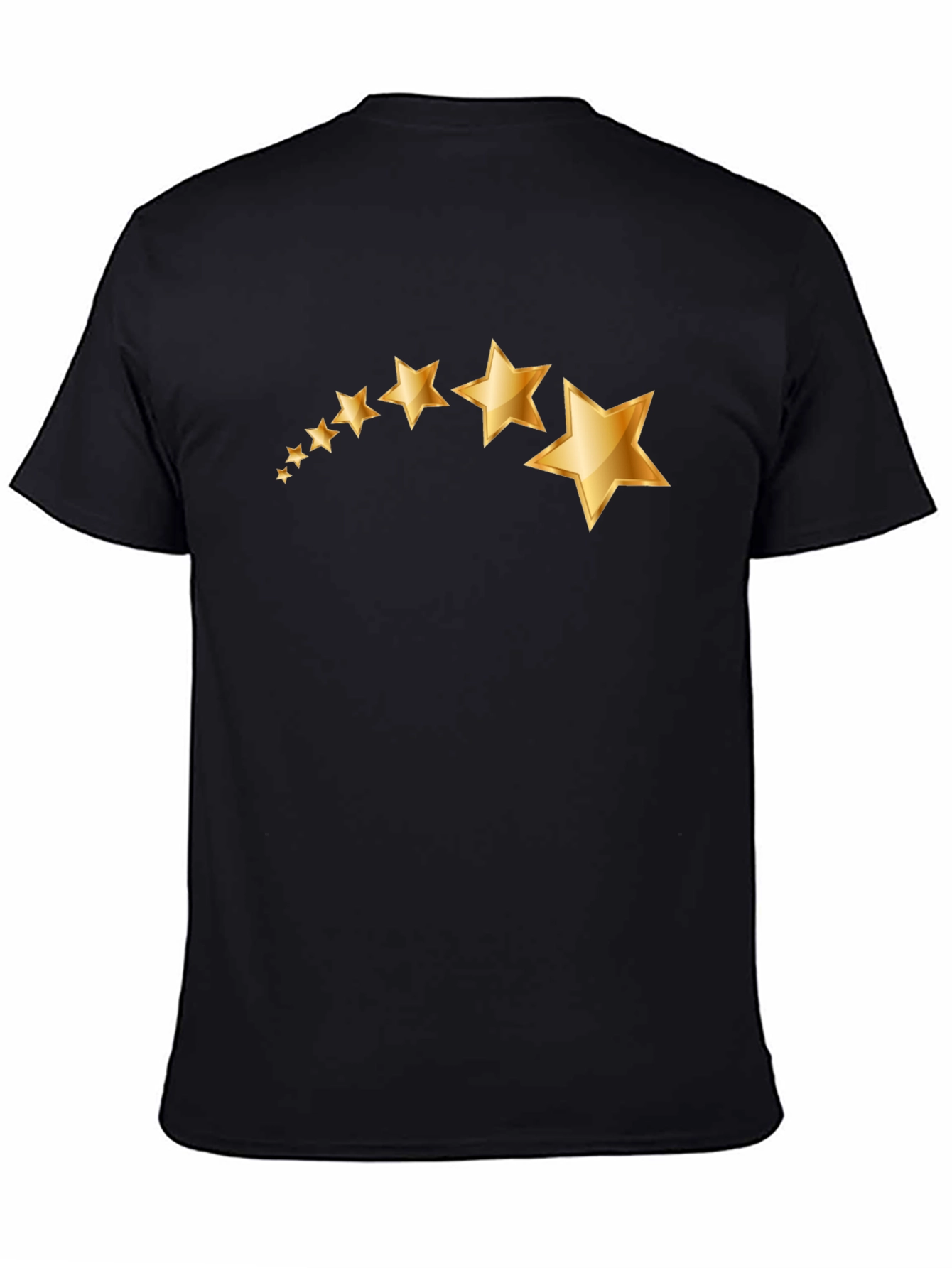 Mens Black T-Shirt with Gold Star Graphic