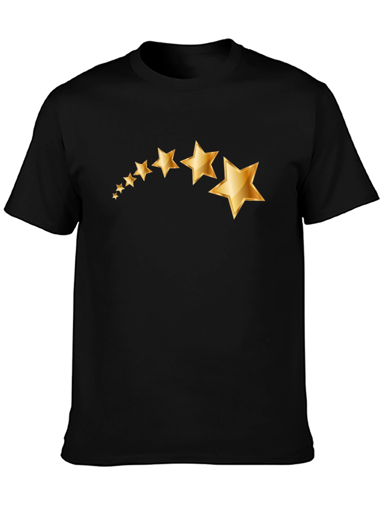 Mens Black T-Shirt with Gold Star Graphic