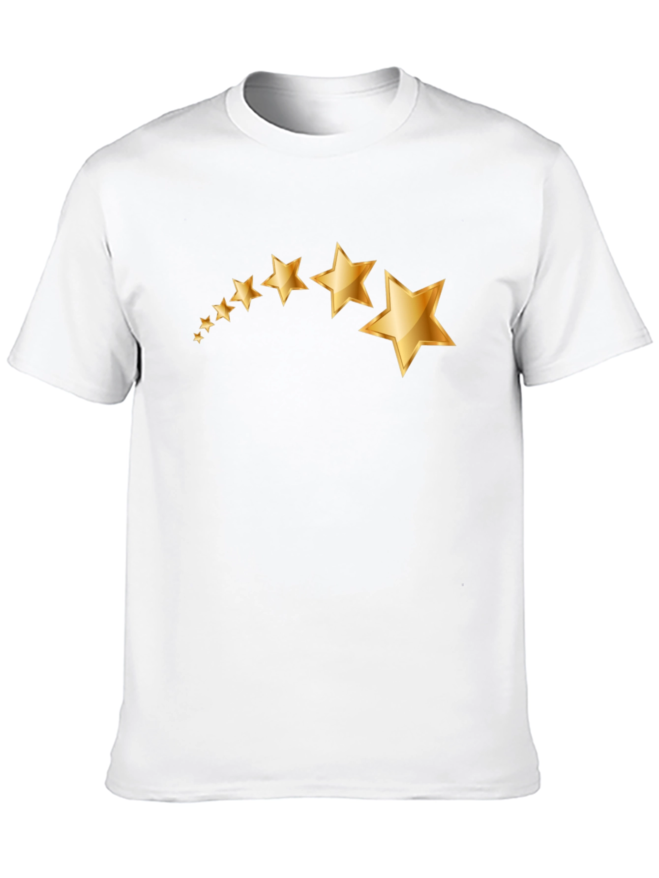 Mens Black T-Shirt with Gold Star Graphic