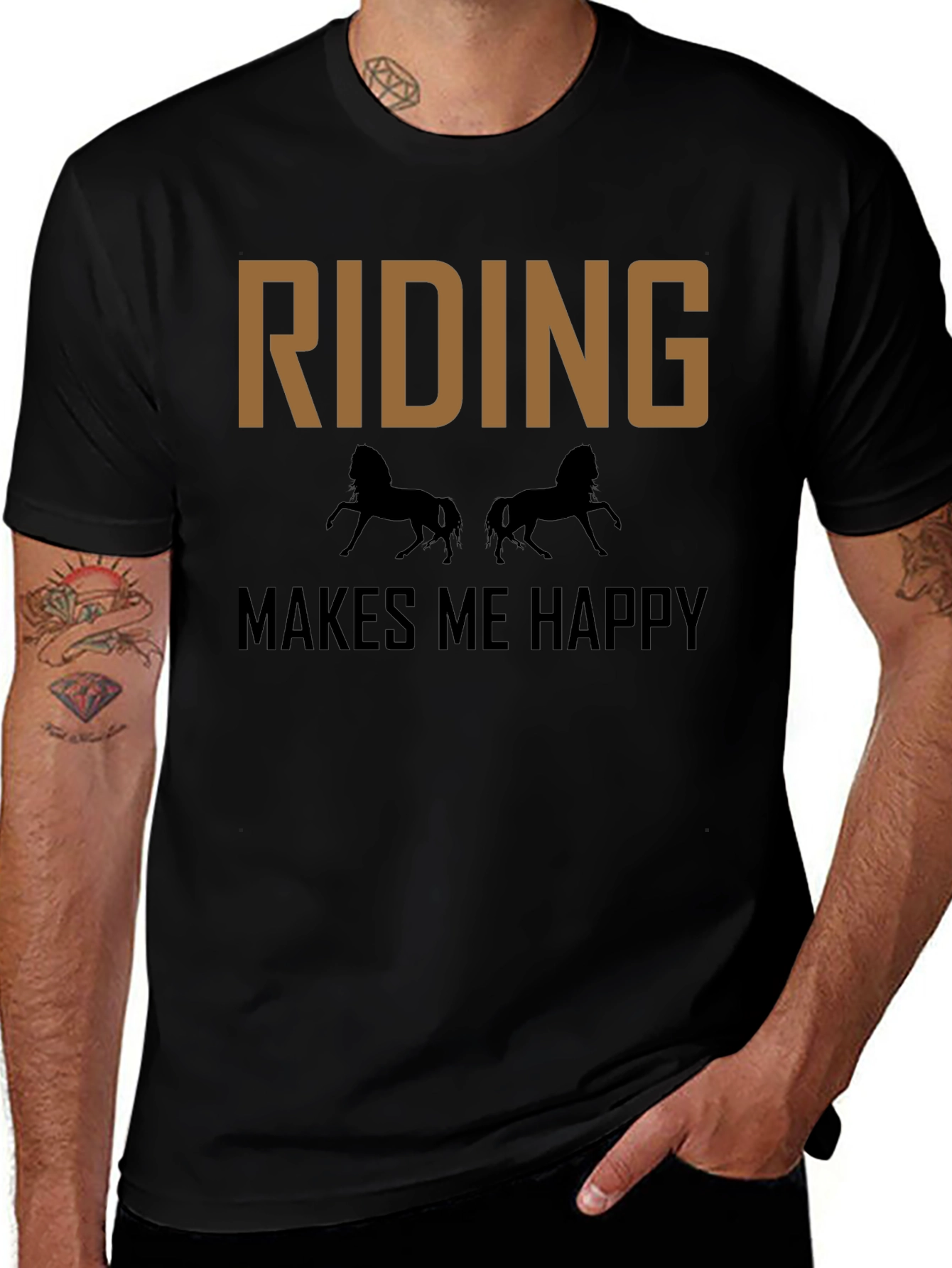 Riding Makes Me Happy T-Shirt - Equestrian Tee