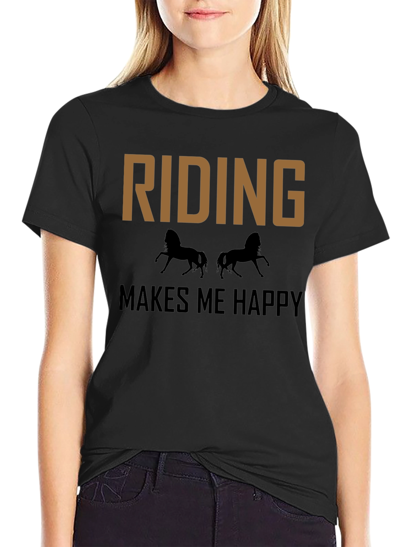 Riding Makes Me Happy T-Shirt - Equestrian Tee