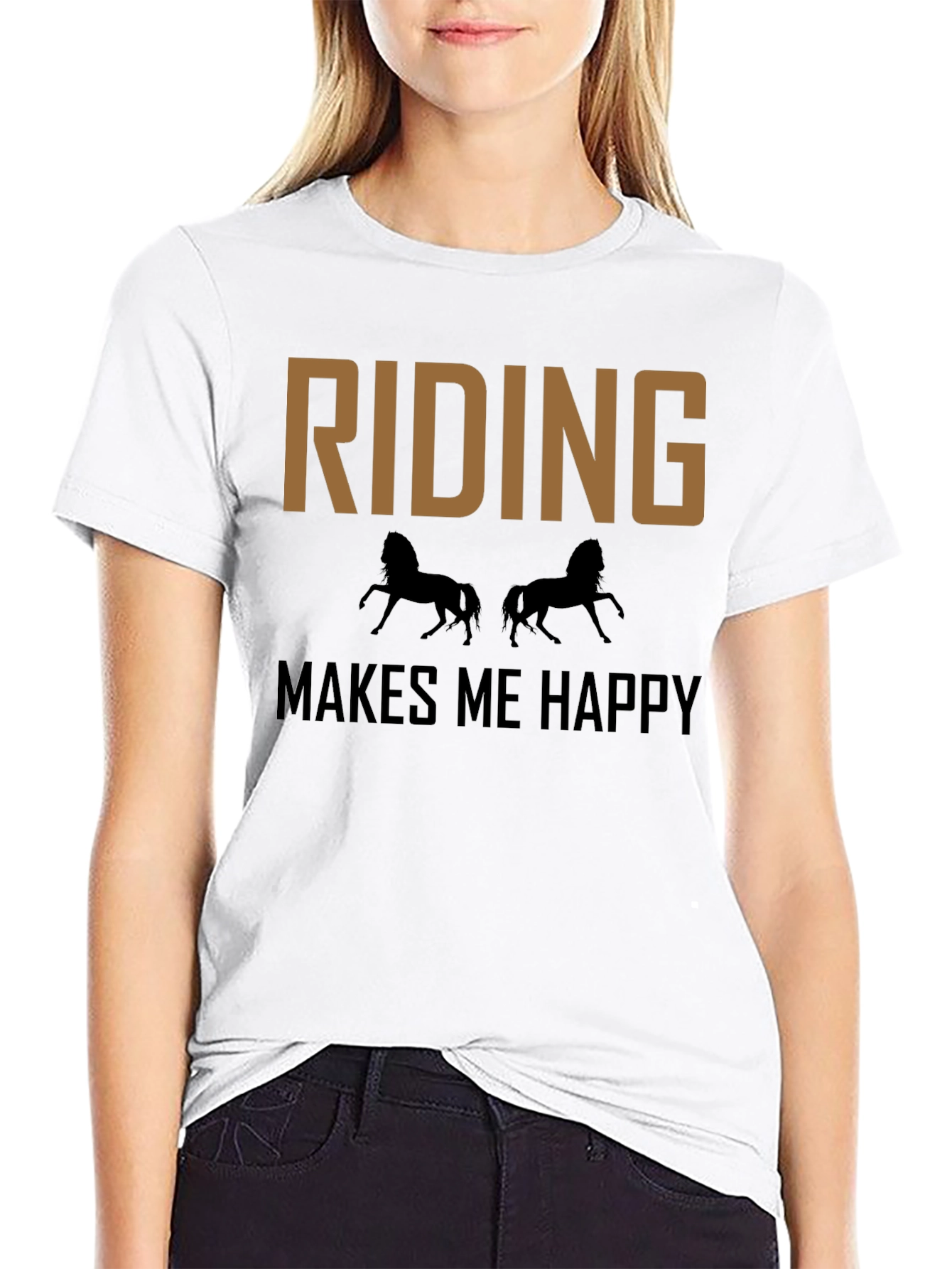 Riding Makes Me Happy T-Shirt - Equestrian Tee