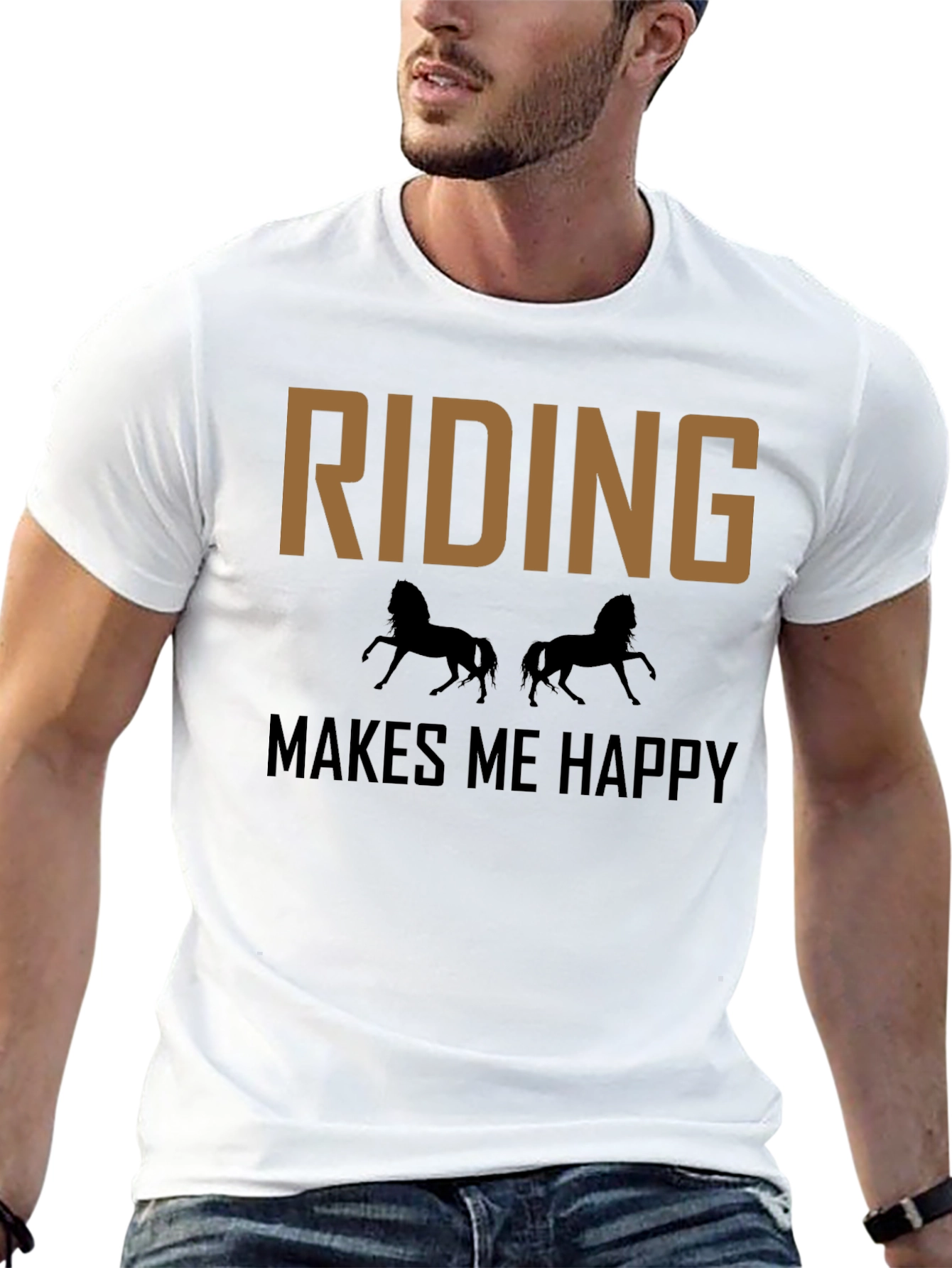 Riding Makes Me Happy T-Shirt - Equestrian Tee