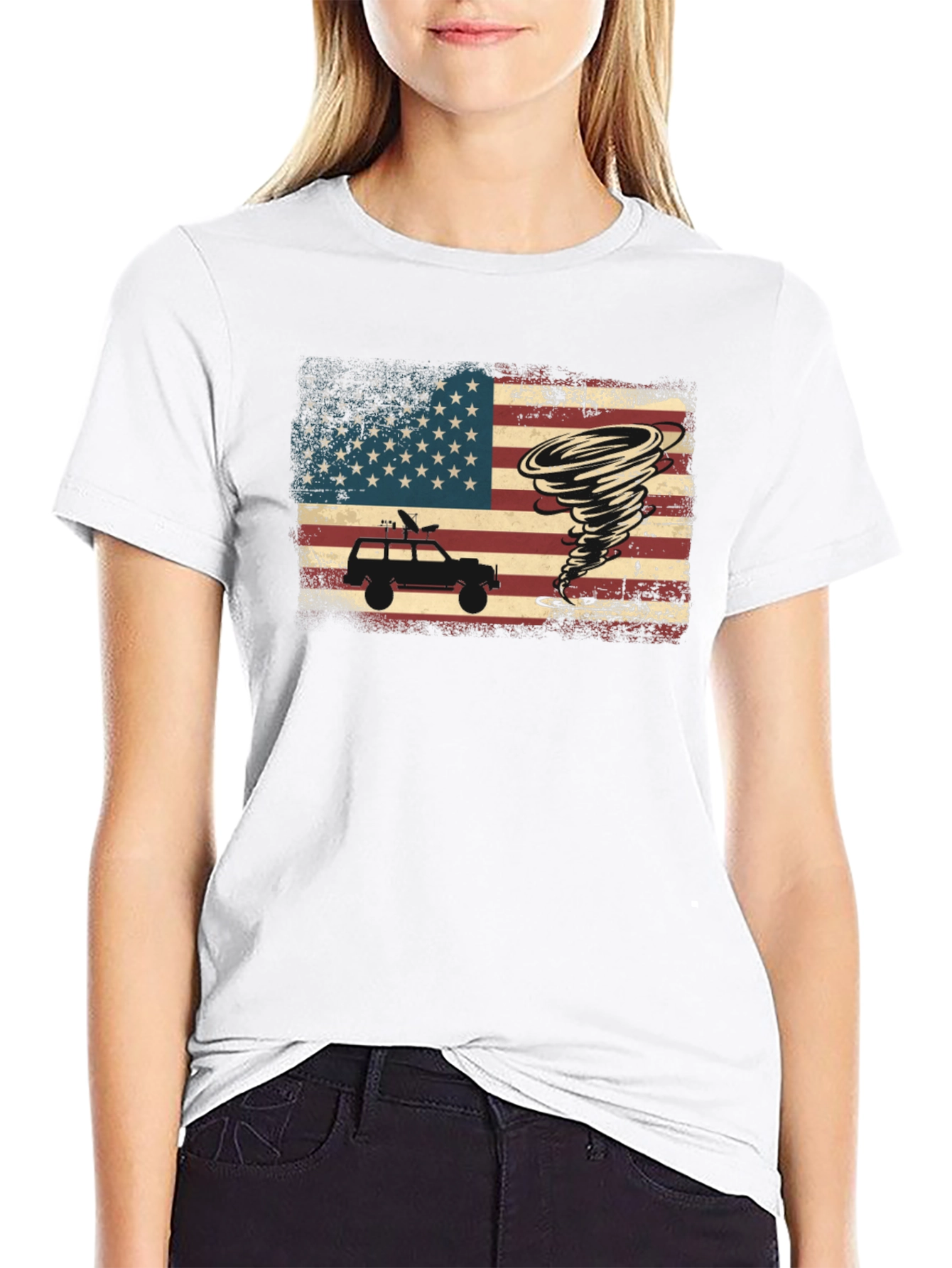 Tornado Chaser T-Shirt - American Flag Design