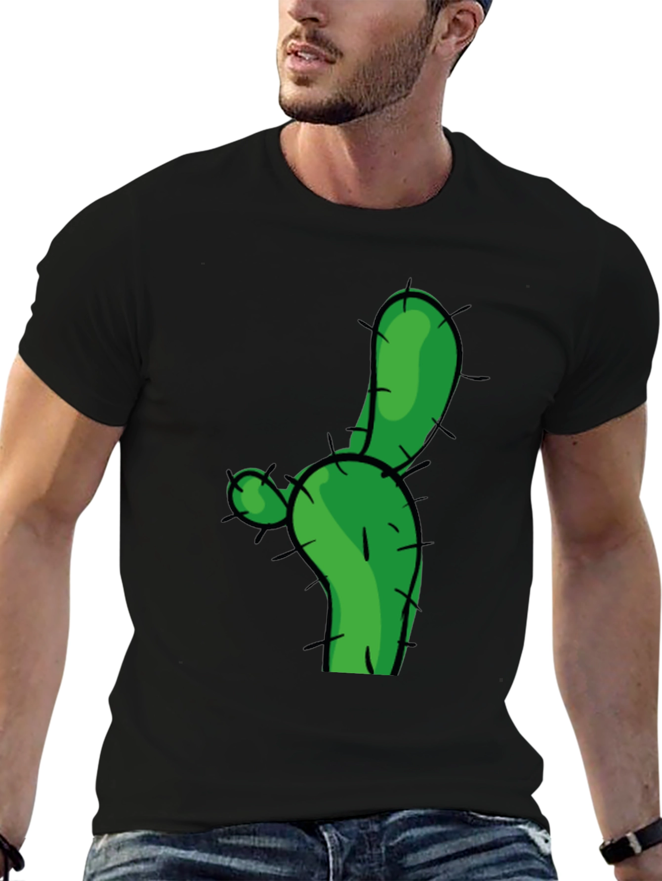 Cactus Graphic Tee - Green Novelty T-Shirt