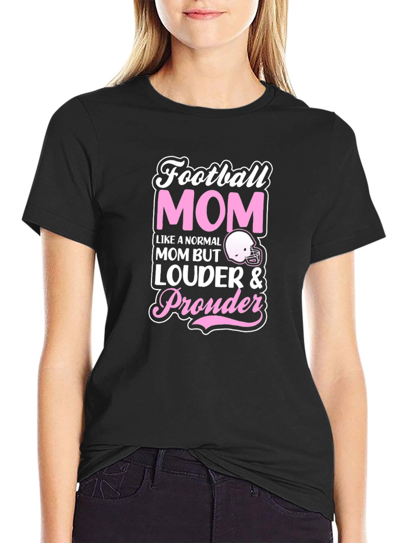 Football Mom T-Shirt - Louder & Prouder