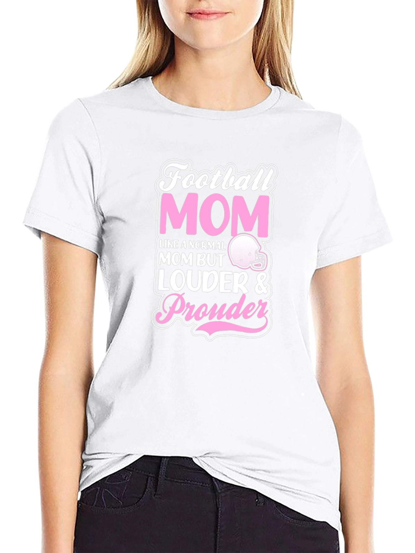 Football Mom T-Shirt - Louder & Prouder