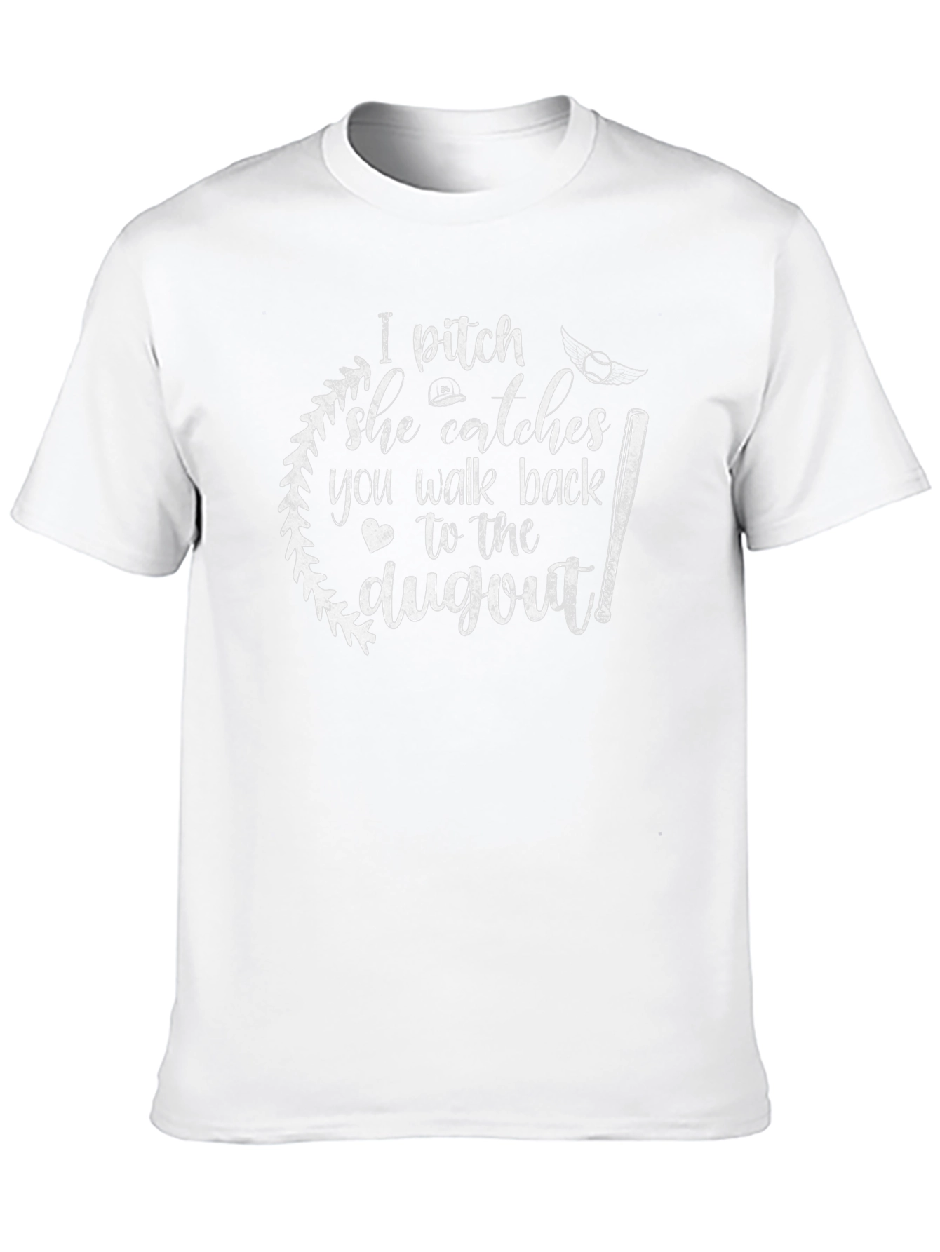I Pitch She Catches T-Shirt Baseball Softball Tee