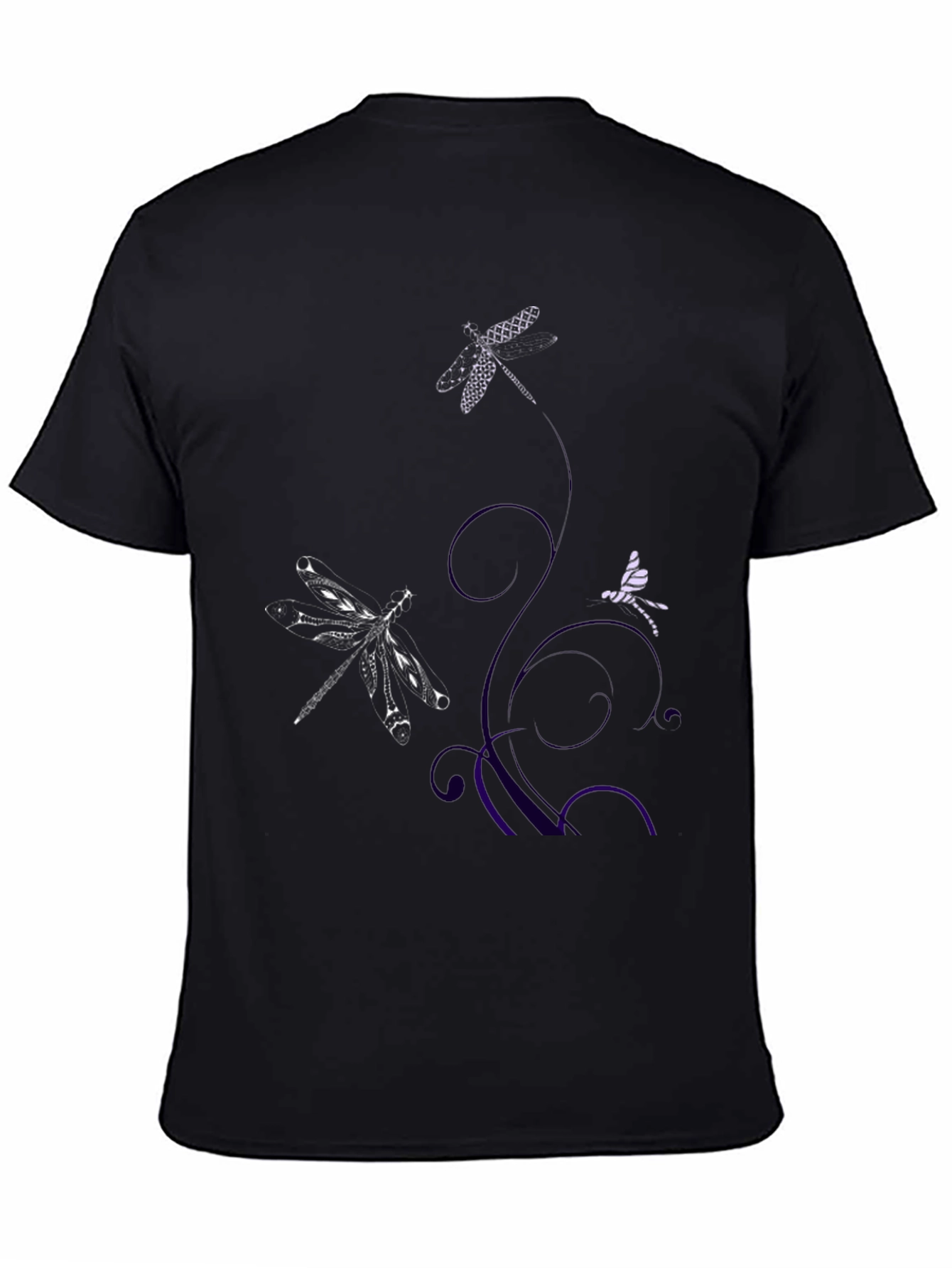 Dragonfly Graphic Print Tee - Black