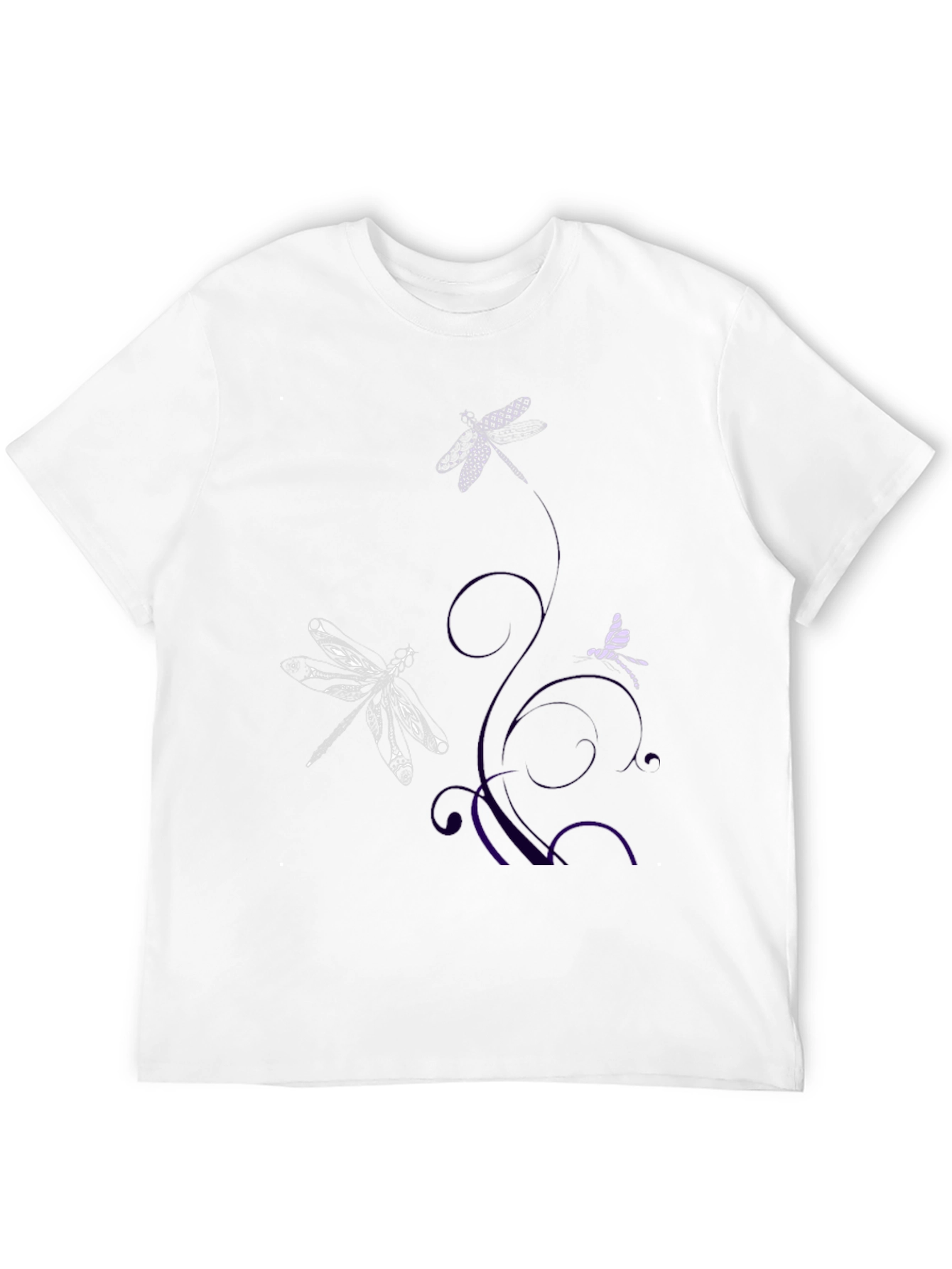 Dragonfly Graphic Print Tee - Black